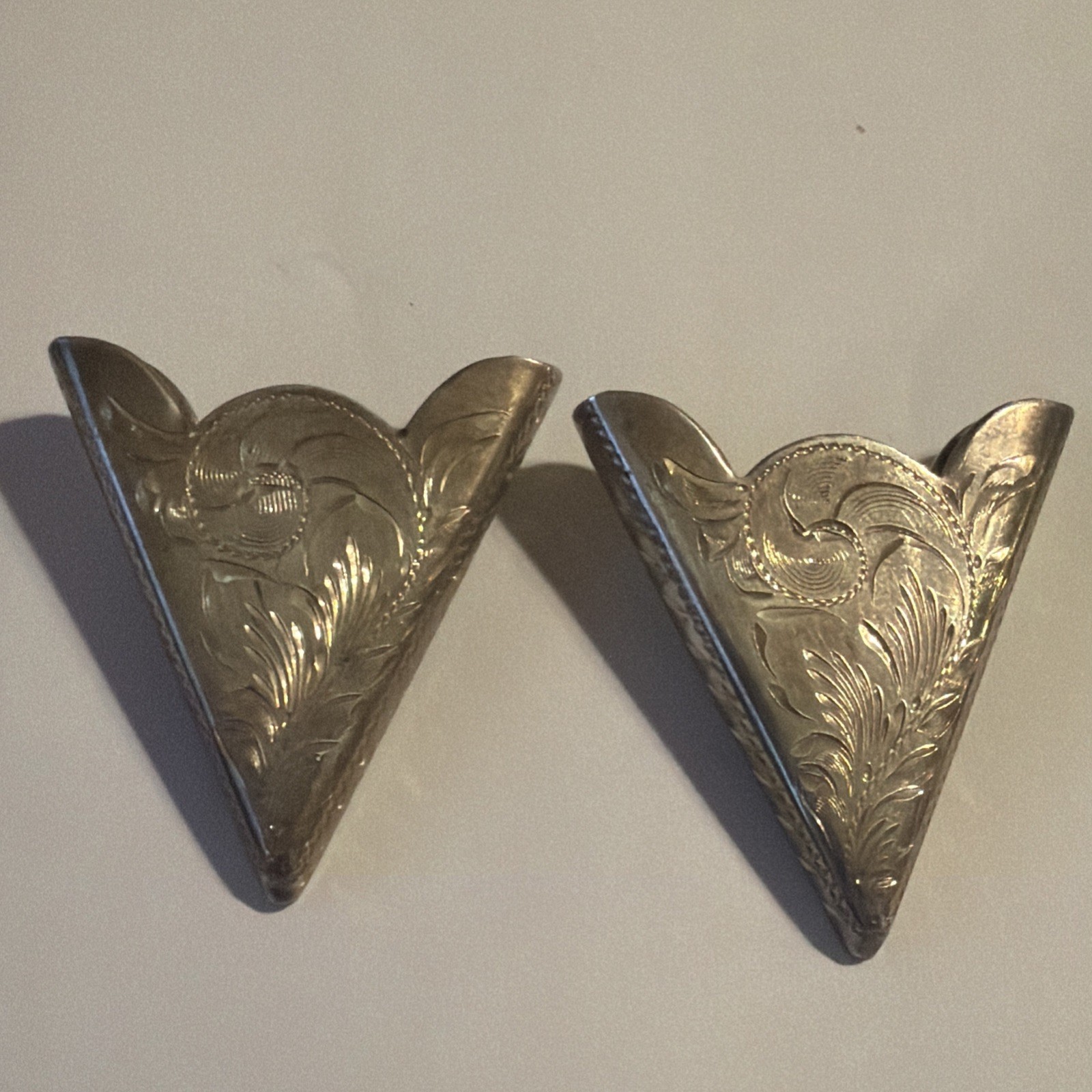 Vintage Native American Fritch CTI Sterling Silver Collar Tips Vintage Native American Fritch CTI Sterling Silver Collar Tips