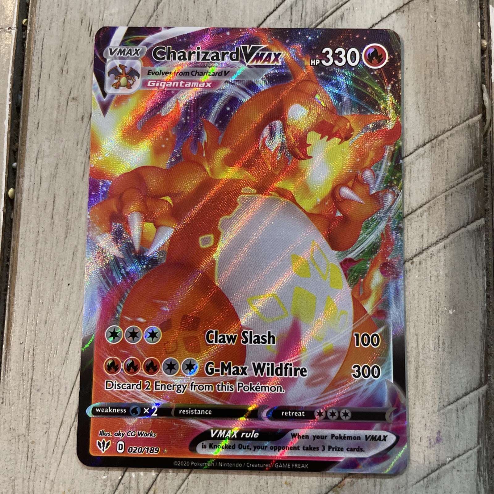 Charizard VMAX 020/189 Swsh03: Darkness Ablaze Holo Pokemon Charizard VMAX 020/189 Swsh03: Darkness Ablaze Holo Pokemon