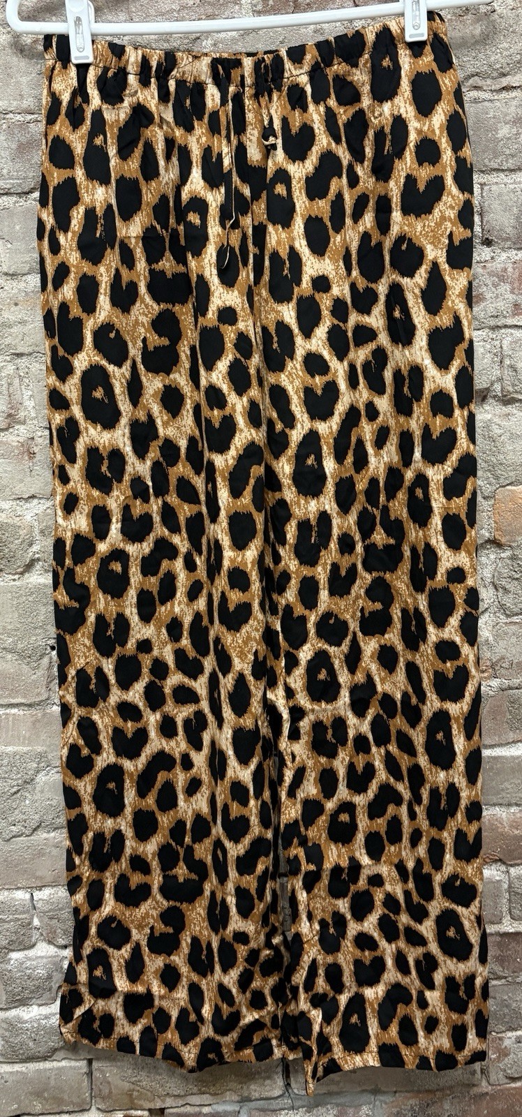 NWT DAISY STREET Woven Wide Leg Animal Print Pull On Pants Women\'s Size Large