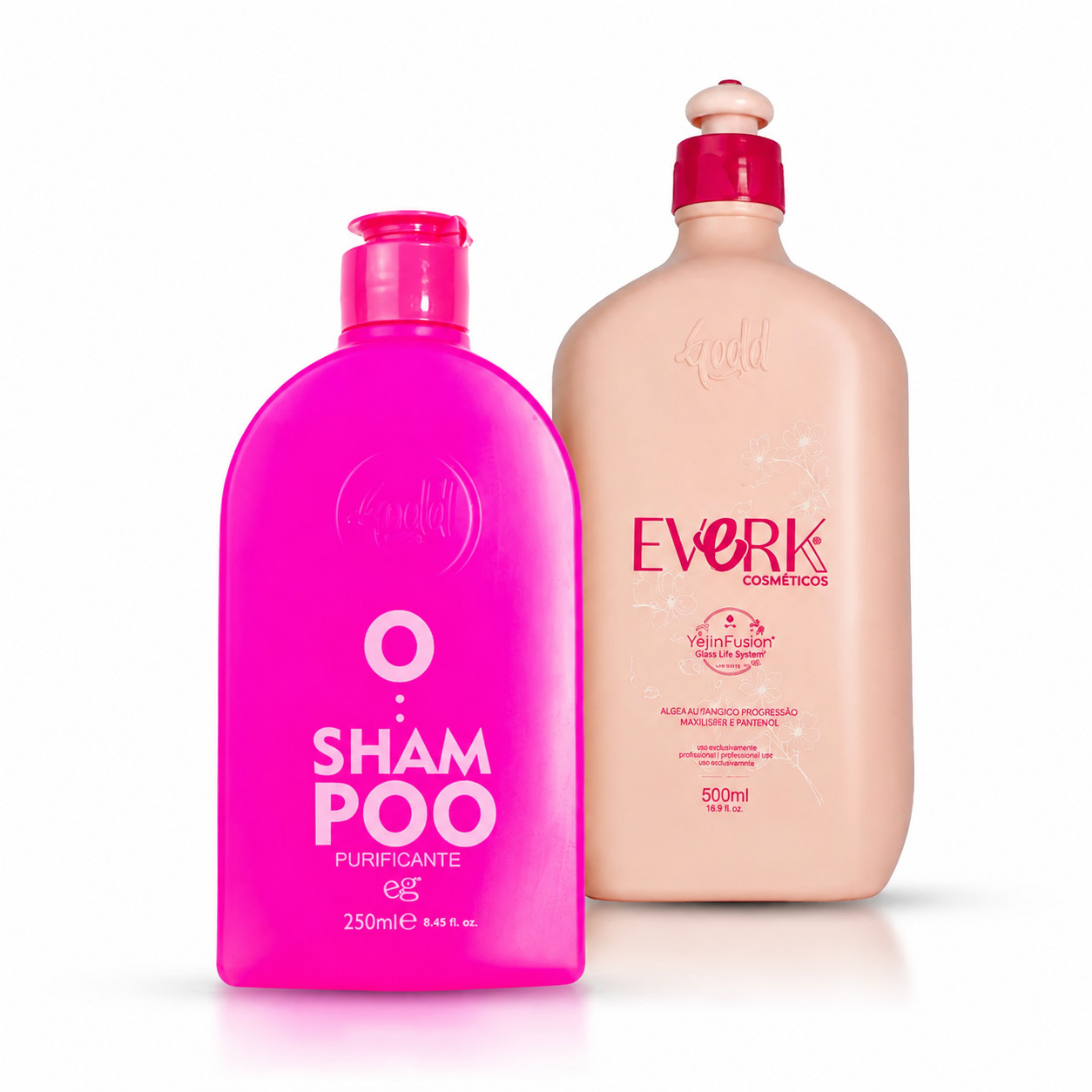 Everk Gold Spell Korean Keratin Hair Smoothing 500ml + Purifying Shampoo 250ml 