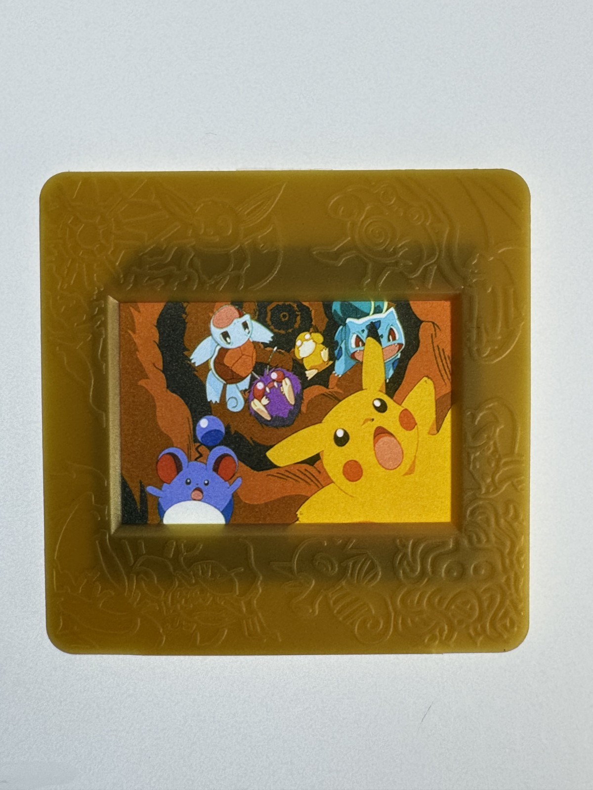Pokemon Meiji Picture Frame Psyduck Pikachu Squirtle Bulbasaur Very Rare Slide
