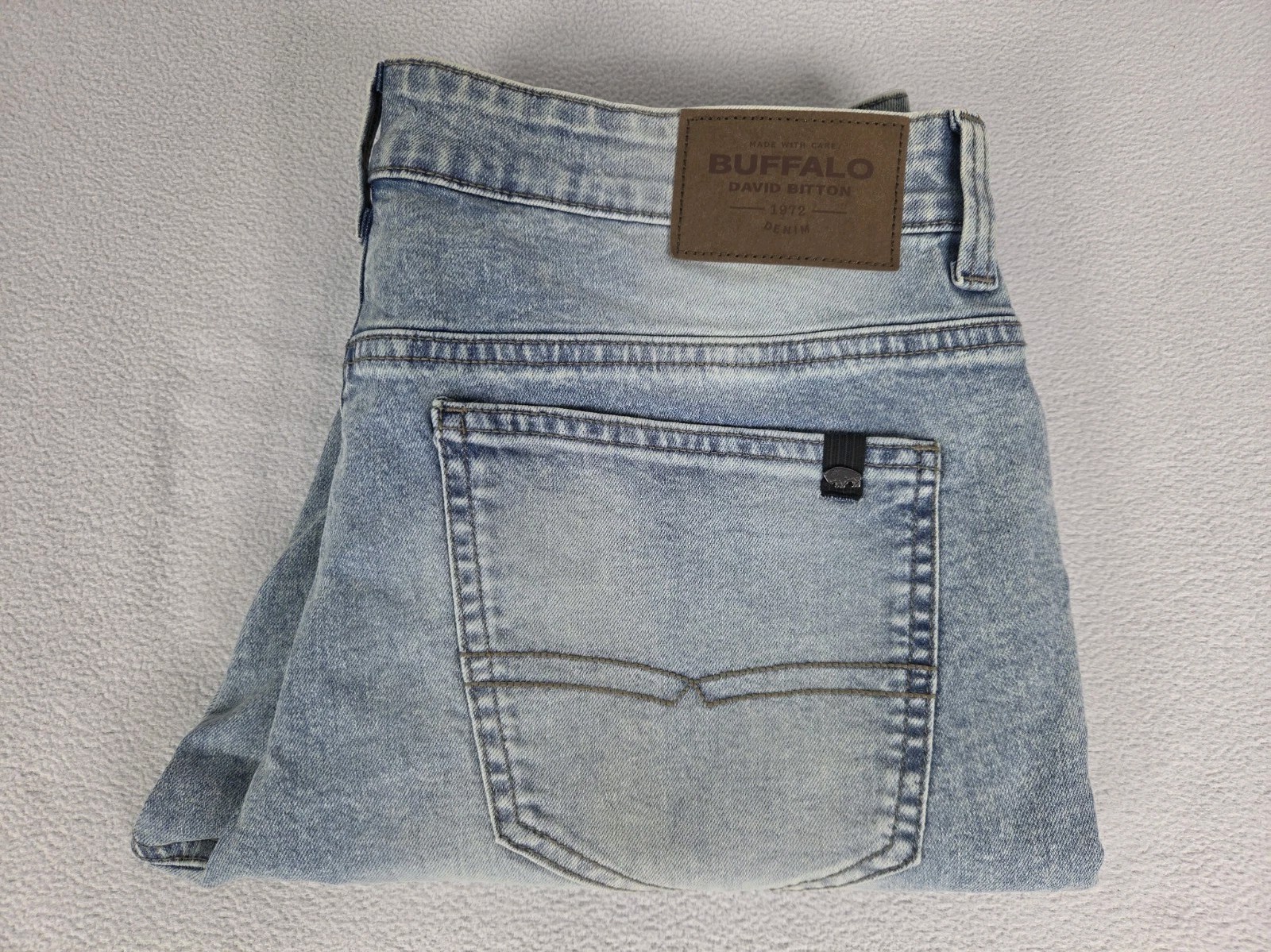 Buffalo David Bitton Slim Ash Straight Leg Denim Jeans 33X30 Men\'s Light Blue