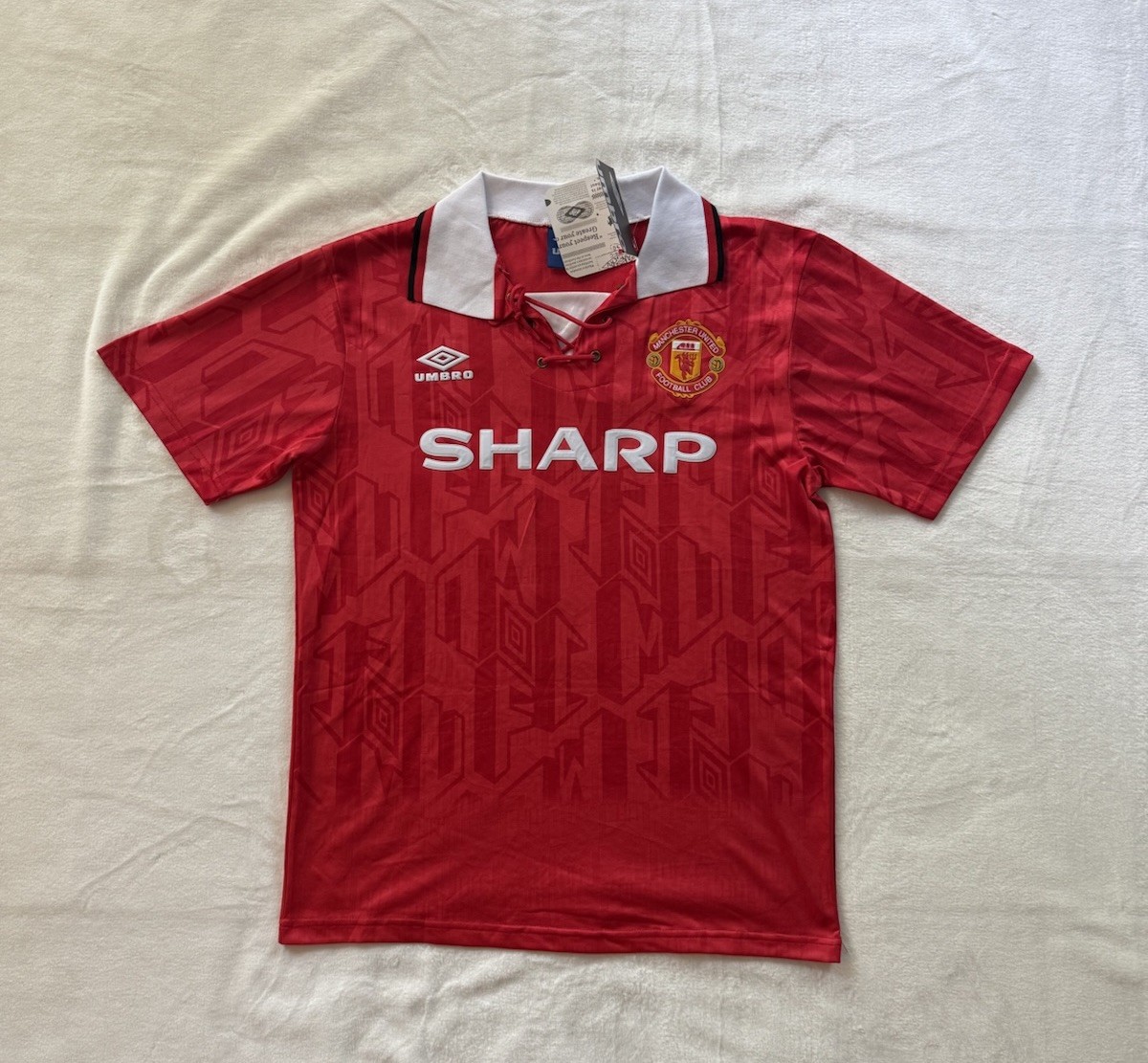 Vintage 1994-96 Manchester United New Men’s Home Jersey #7 Cantona Red Umbro - M