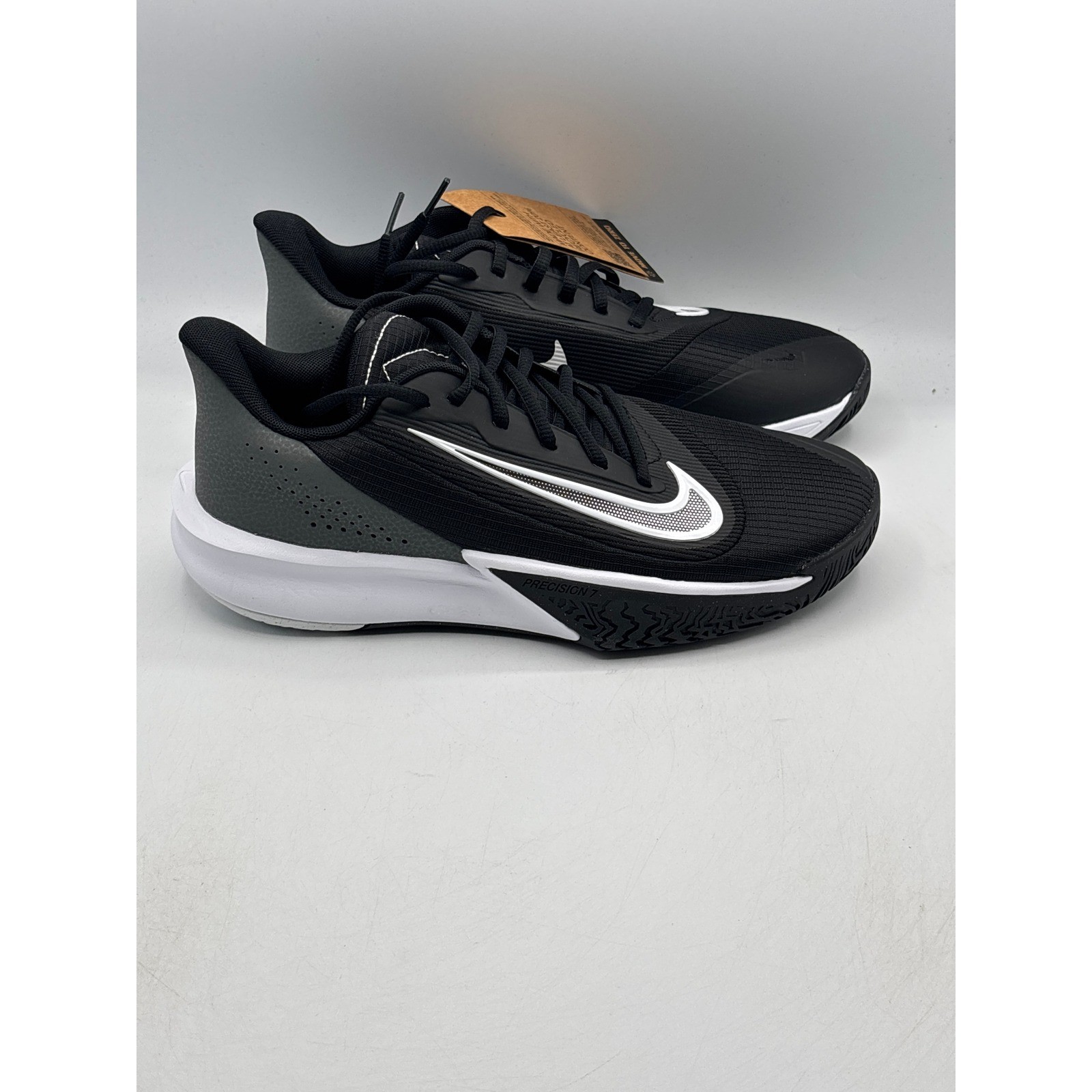 Nike Precision VII Shoes Men Size 8 Black Iron Grey Basketball FN4322-005