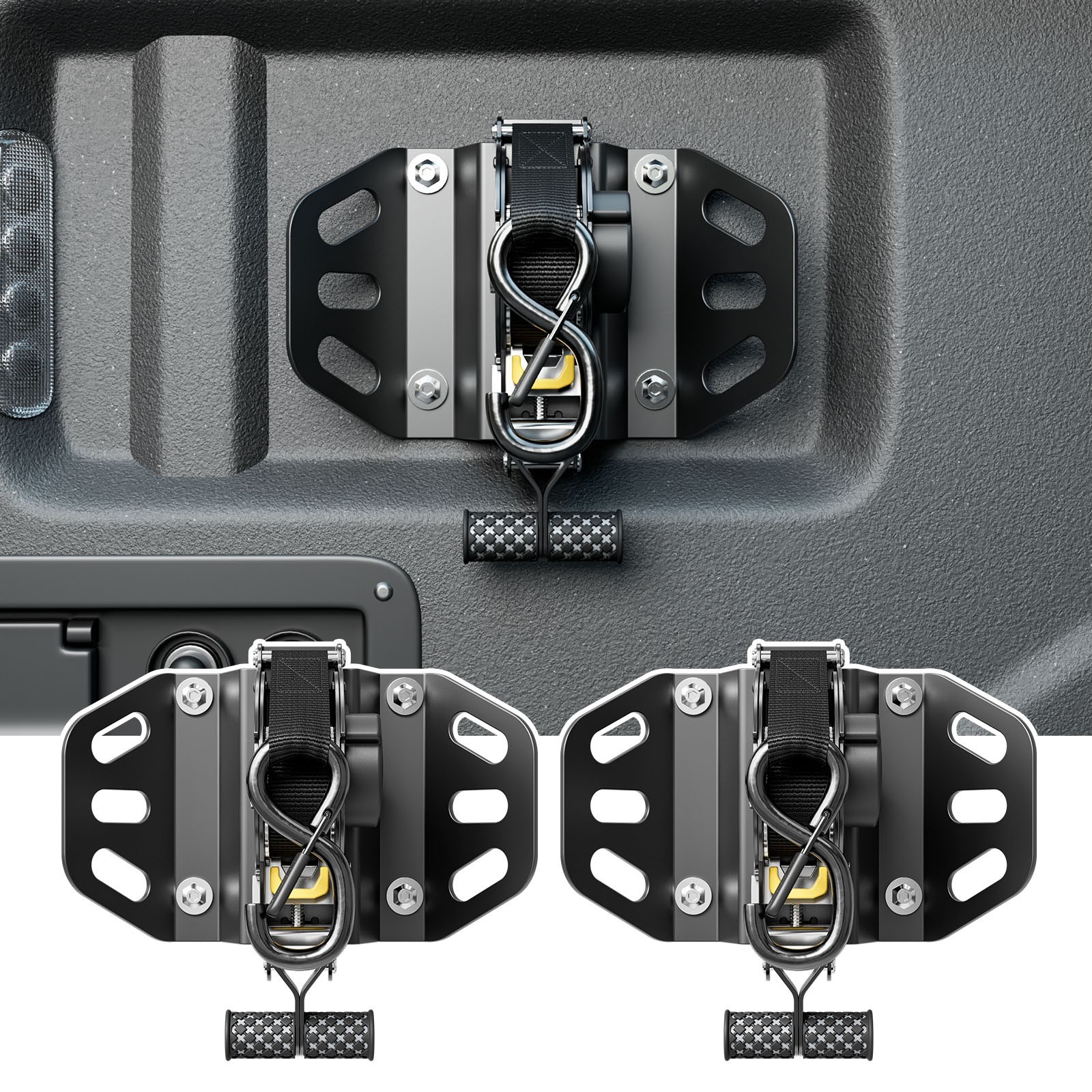 2PCS Retractable Ratchet Straps Compatible with 2015-2026 Ford F150 2PCS Retractable Ratchet Straps Compatible with 2015-2026 Ford F150