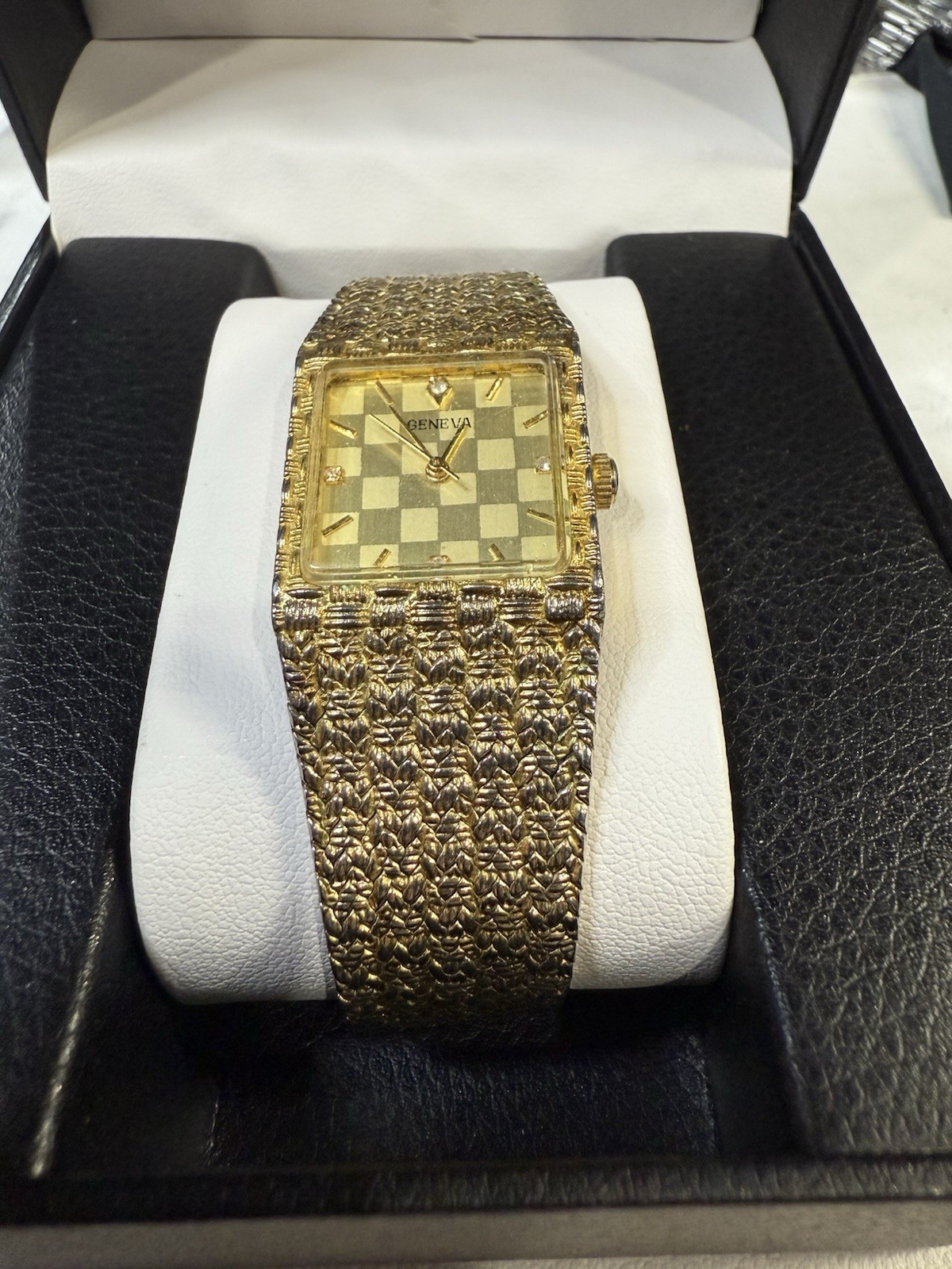 Vintage Geneva Watch 14K GOLD Plated GE3676 Wind Up Adjustable Band