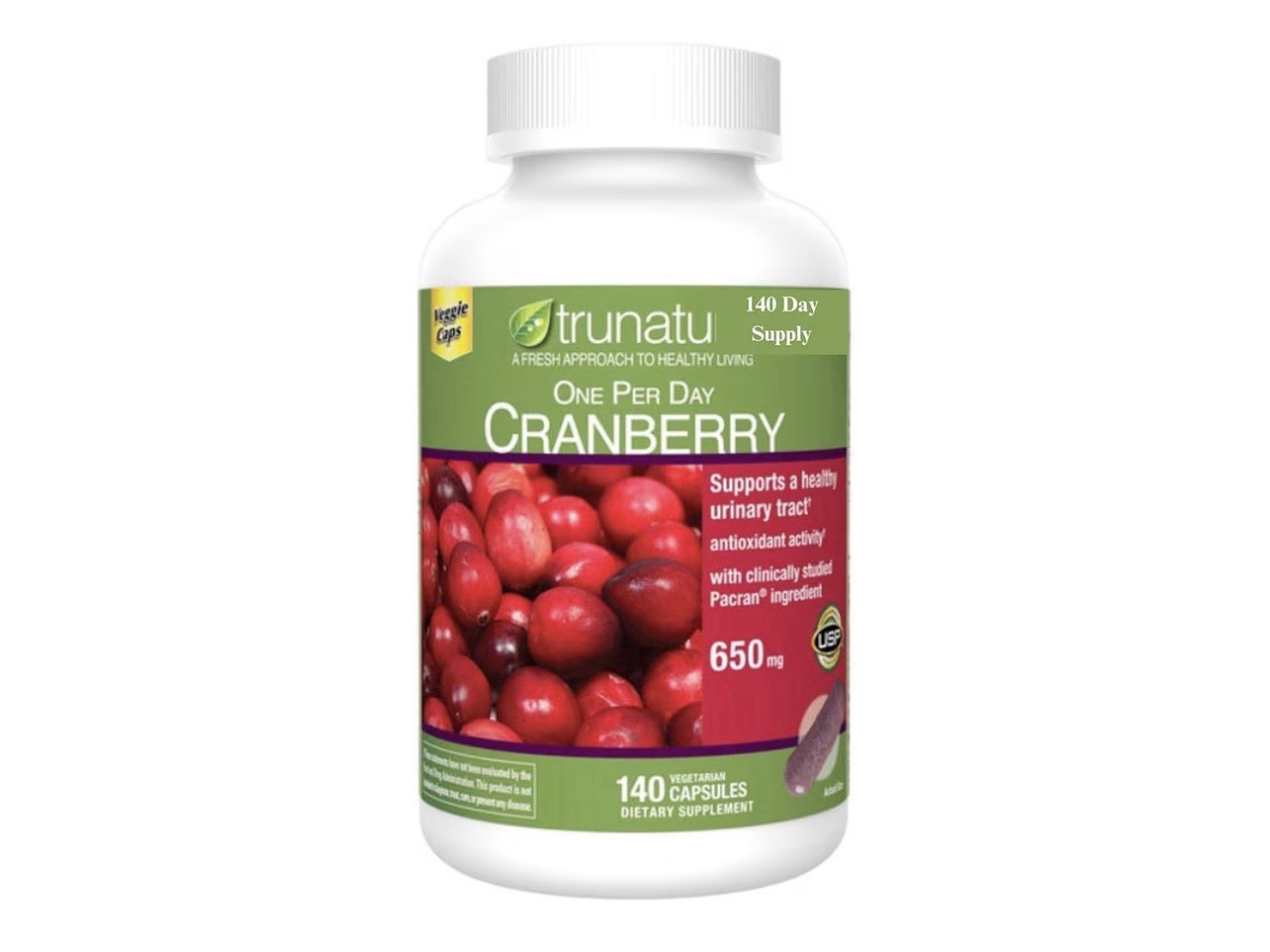 Trunature CRANBERRY 650mg, 140 Capsules EXP 1/2027 Trunature CRANBERRY 650mg, 140 Capsules EXP 1/2027