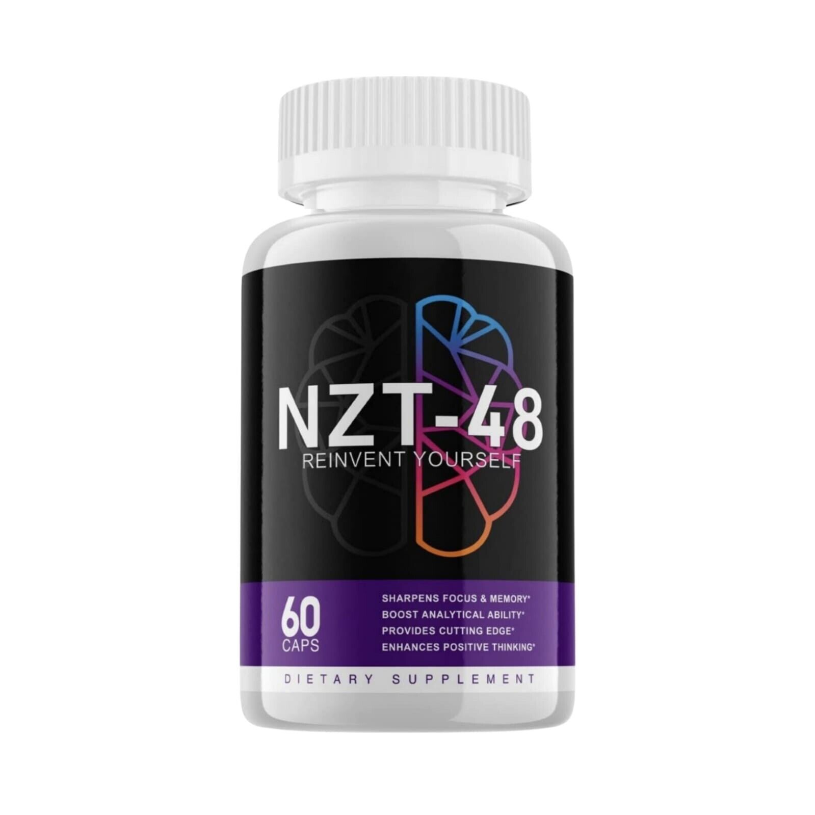NZT-48 Brain Booster, Focus, Memory, Function, Clarity- 60 Capsules