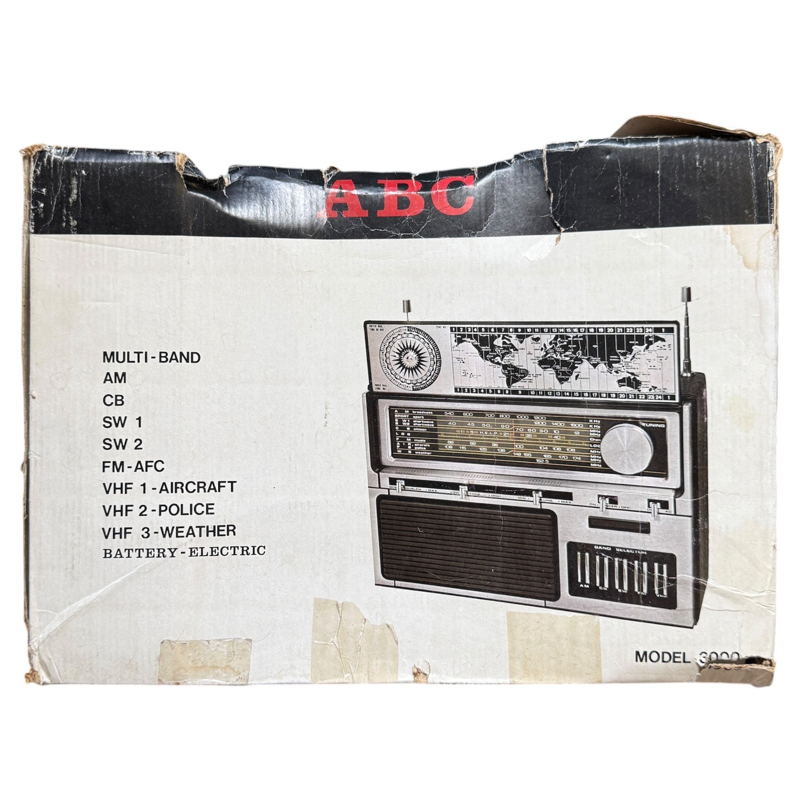 Vintage ABC 3000 Solid State Multi-Band Electric Portable Radio Receiver Silver Vintage ABC 3000 Solid State Multi-Band Electric Portable Radio Receiver Silver