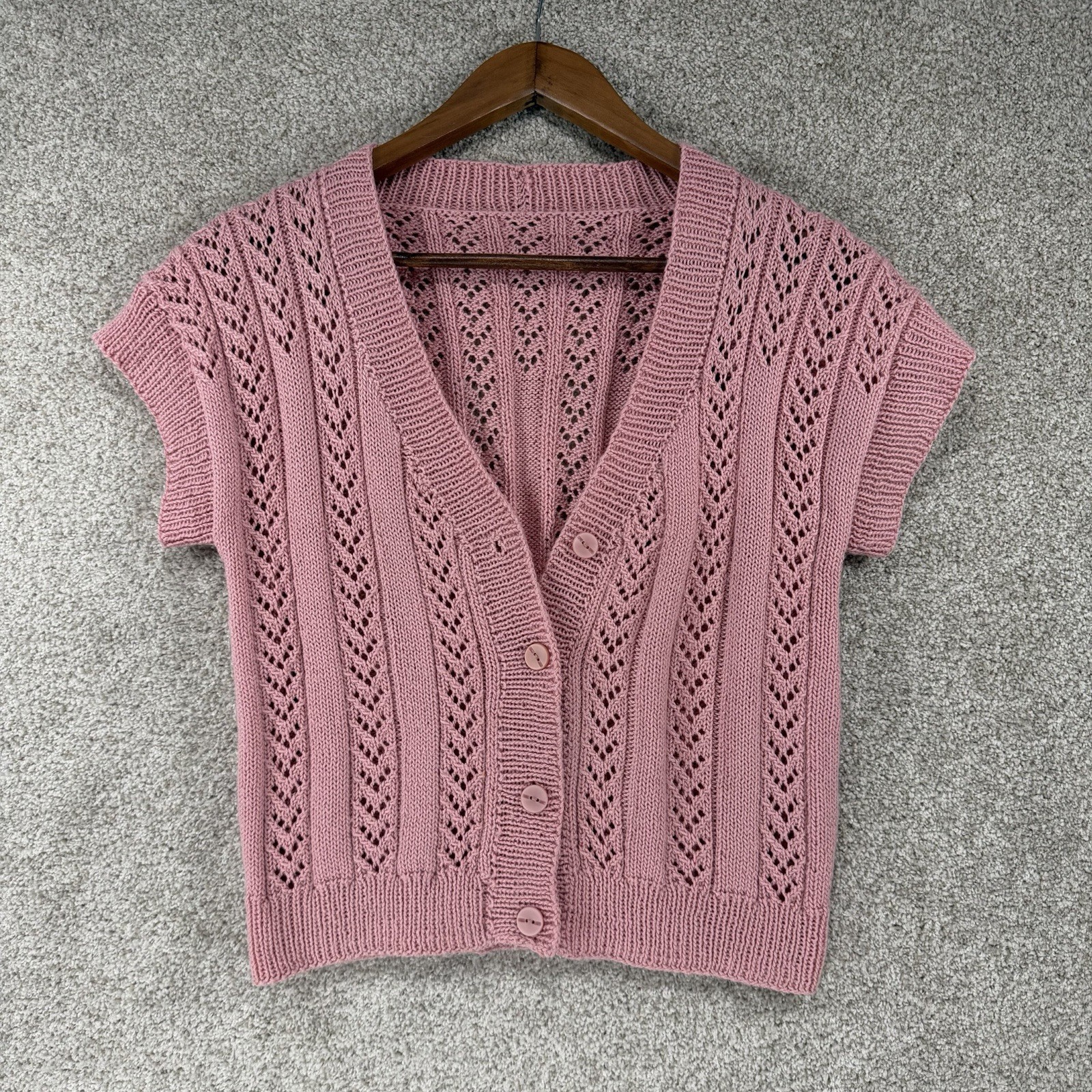 Pink Crochet Sweater Top Fairycore Whimsigoth Granny Core Festival Coquette M Pink Crochet Sweater Top Fairycore Whimsigoth Granny Core Festival Coquette M