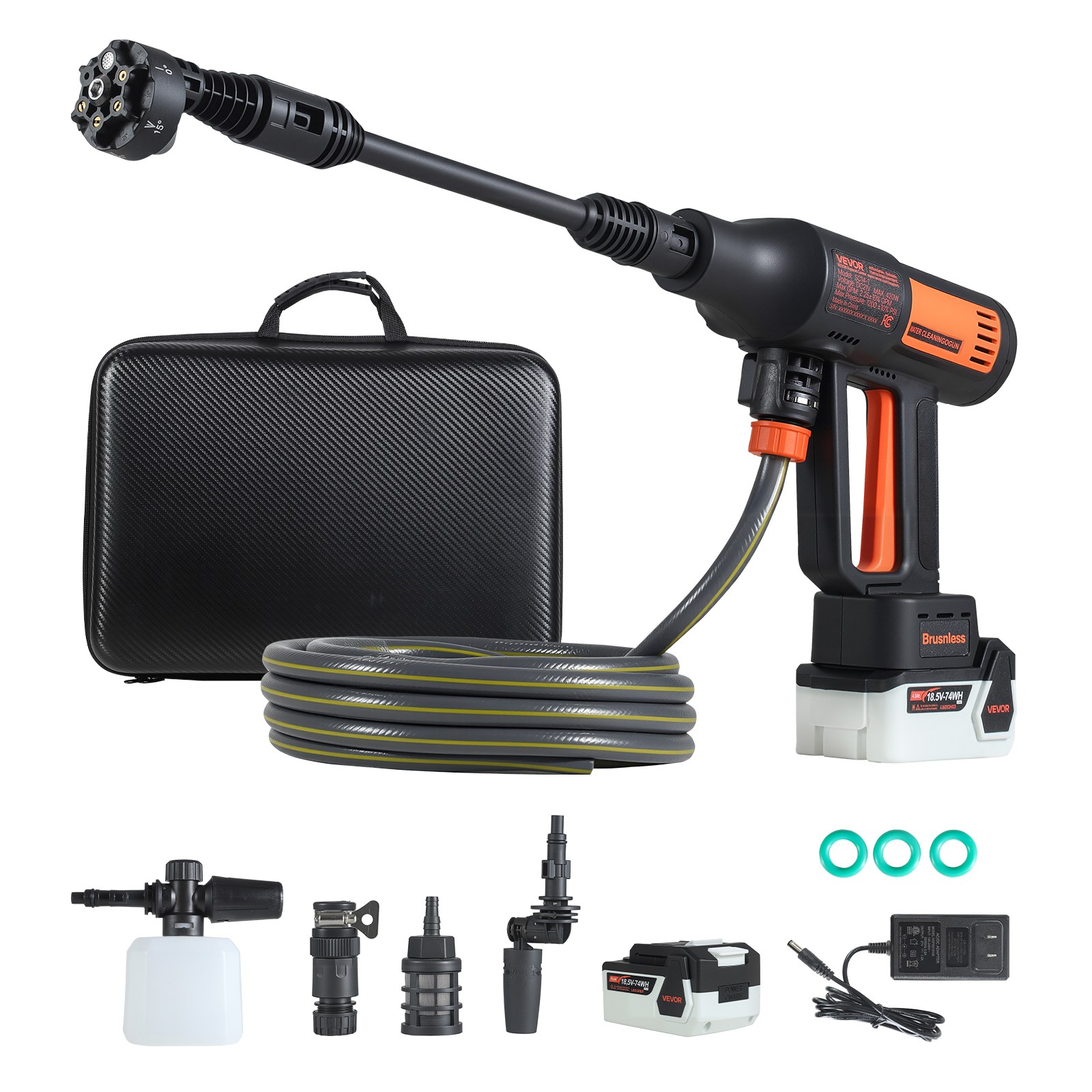 VEVOR Cordless Pressure Washer 1200PSI MAX with Brushless Motor Dual Batteries