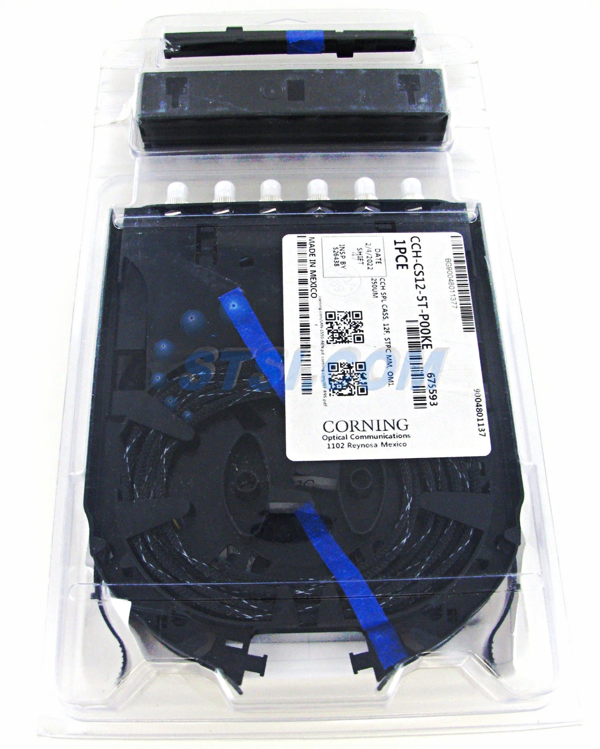 Corning CCH-CS12-5T-P00KE Pigtailed Splice Cassette, 12 Fiber UPC Simplex ST OM1 Corning CCH-CS12-5T-P00KE Pigtailed Splice Cassette, 12 Fiber UPC Simplex ST OM1