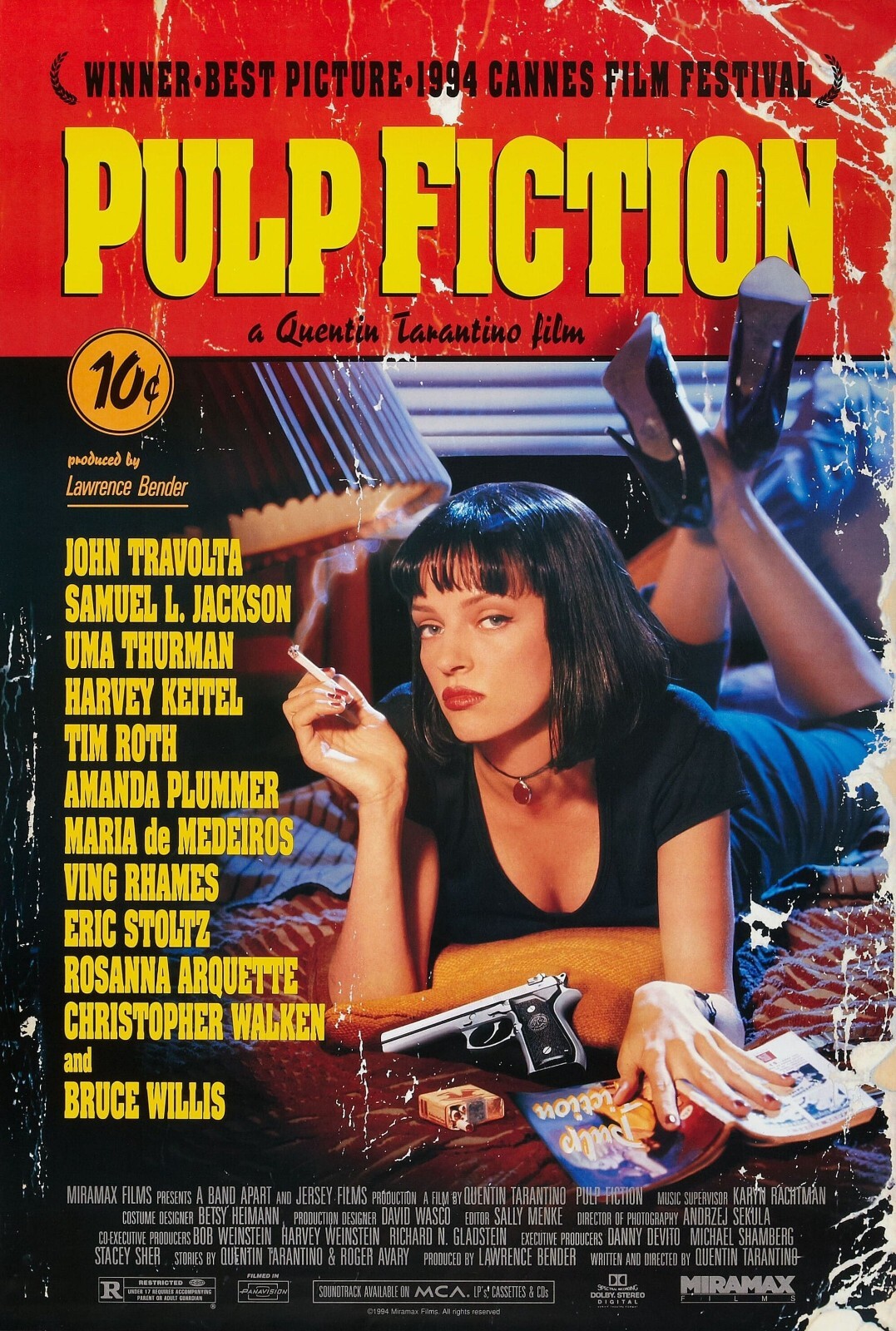 1994 Pulp Fiction Movie Poster 11X17 John Travolta Samuel L Jackson Uma 🍔🍿 1994 Pulp Fiction Movie Poster 11X17 John Travolta Samuel L Jackson Uma 🍔🍿