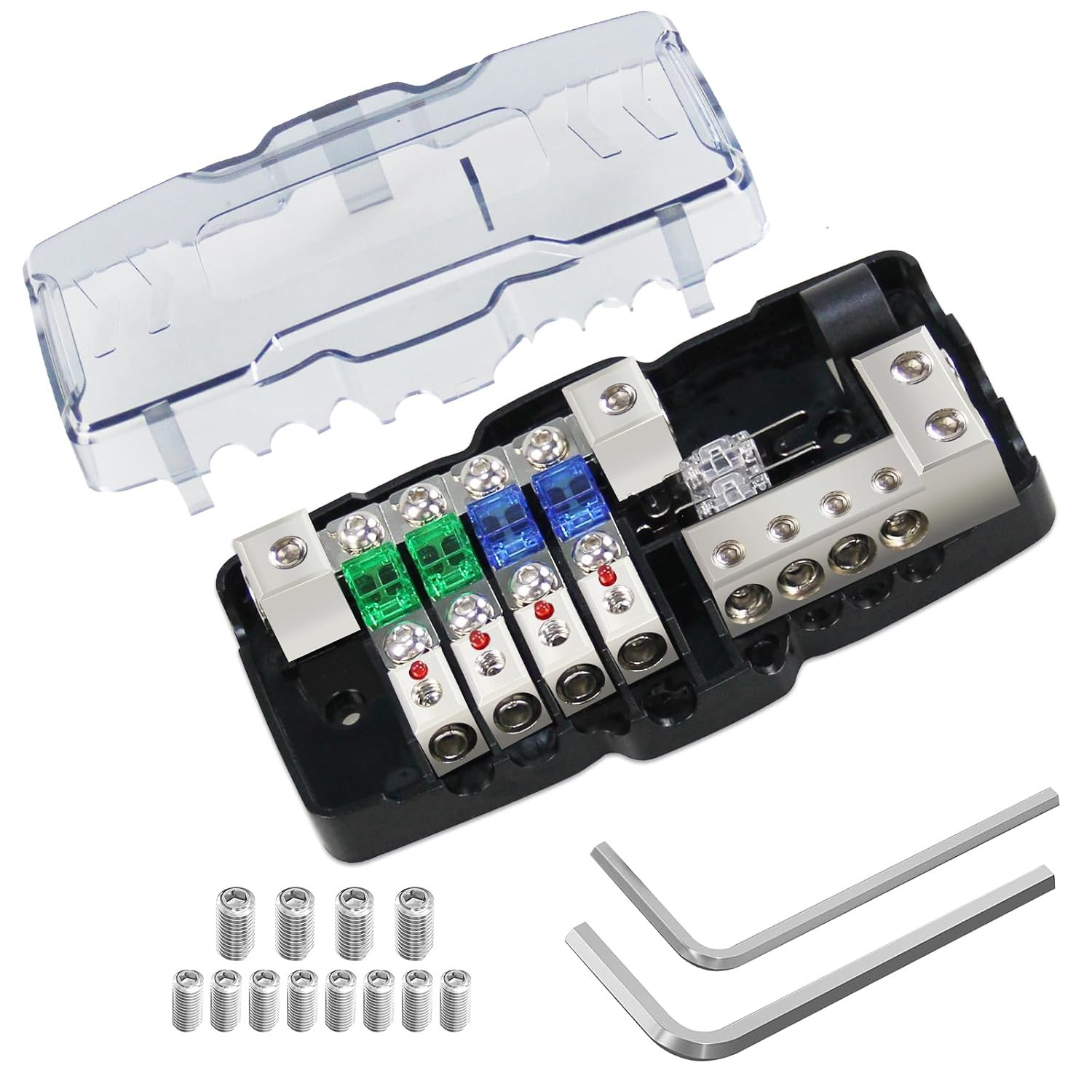 Fused Power Distribution Block Car Audio 4 Way Midi(Mini-Anl) Fuse Block 12V ...