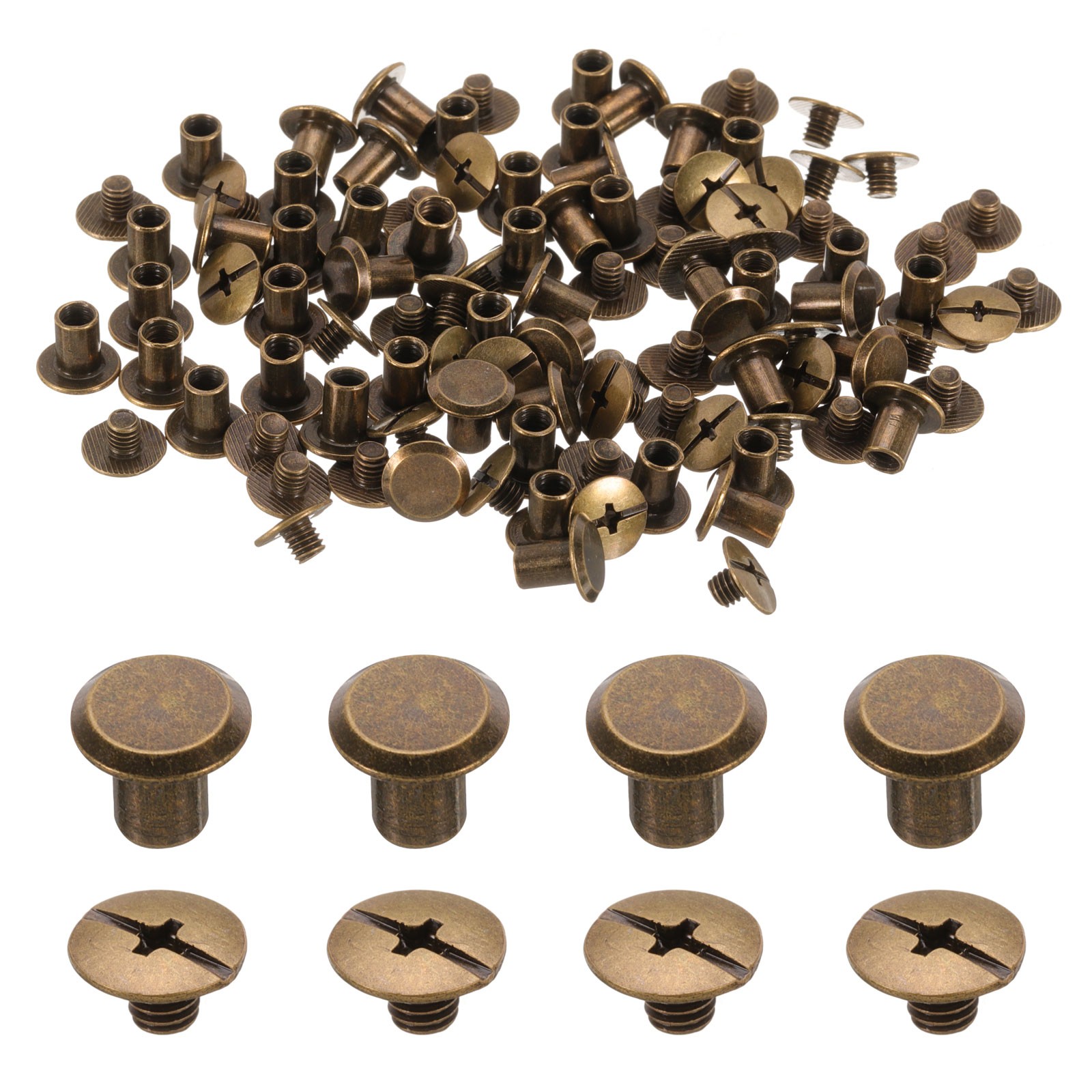 50set M5 x 8mm Chicago Screw Metal Stud Screw Rivets for Leather Bronze 50set M5 x 8mm Chicago Screw Metal Stud Screw Rivets for Leather Bronze