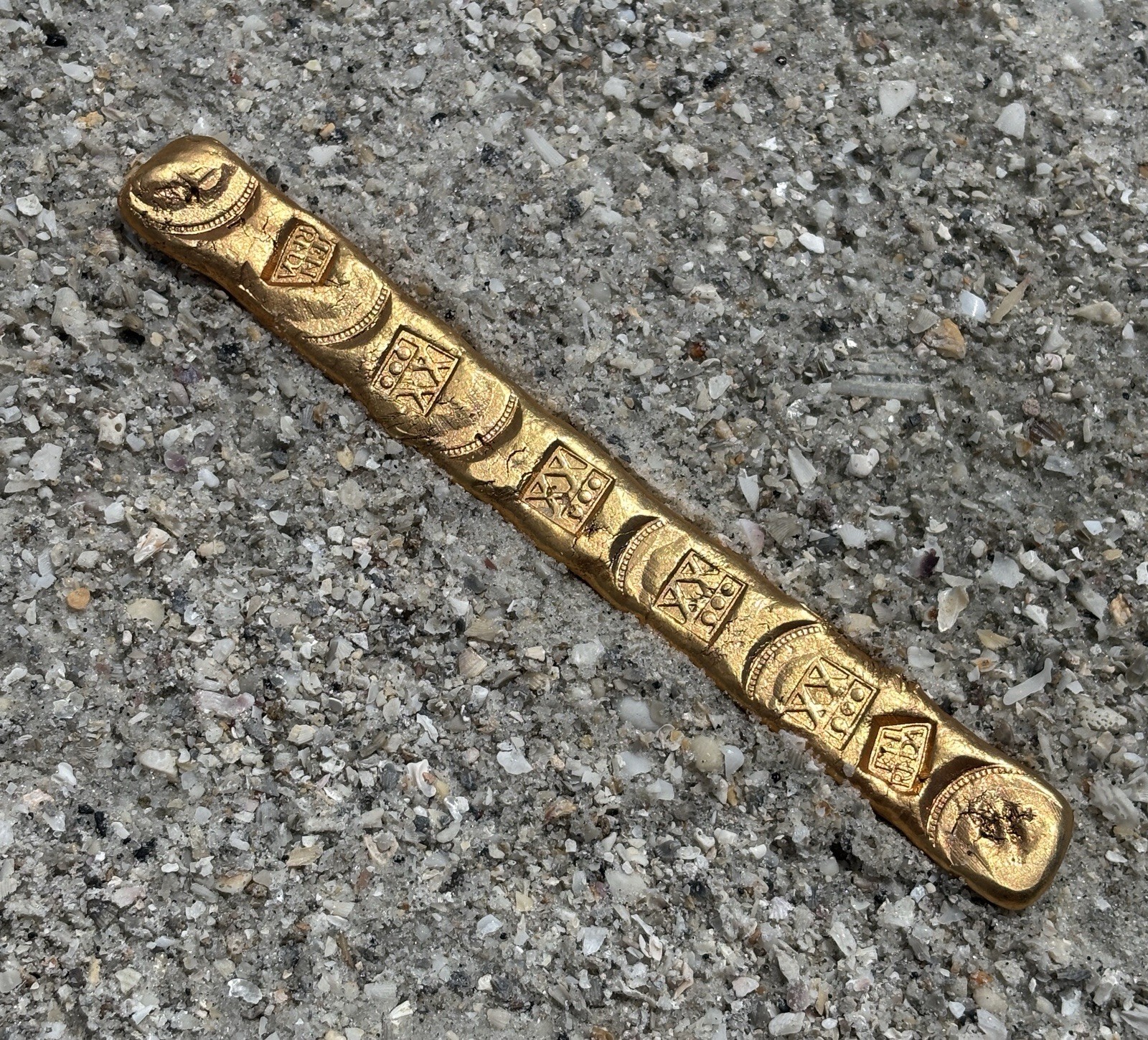 1622 Nuestra Senora de Atocha 24k Gold Plated Pirate Shipwreck Finger Cast Bar