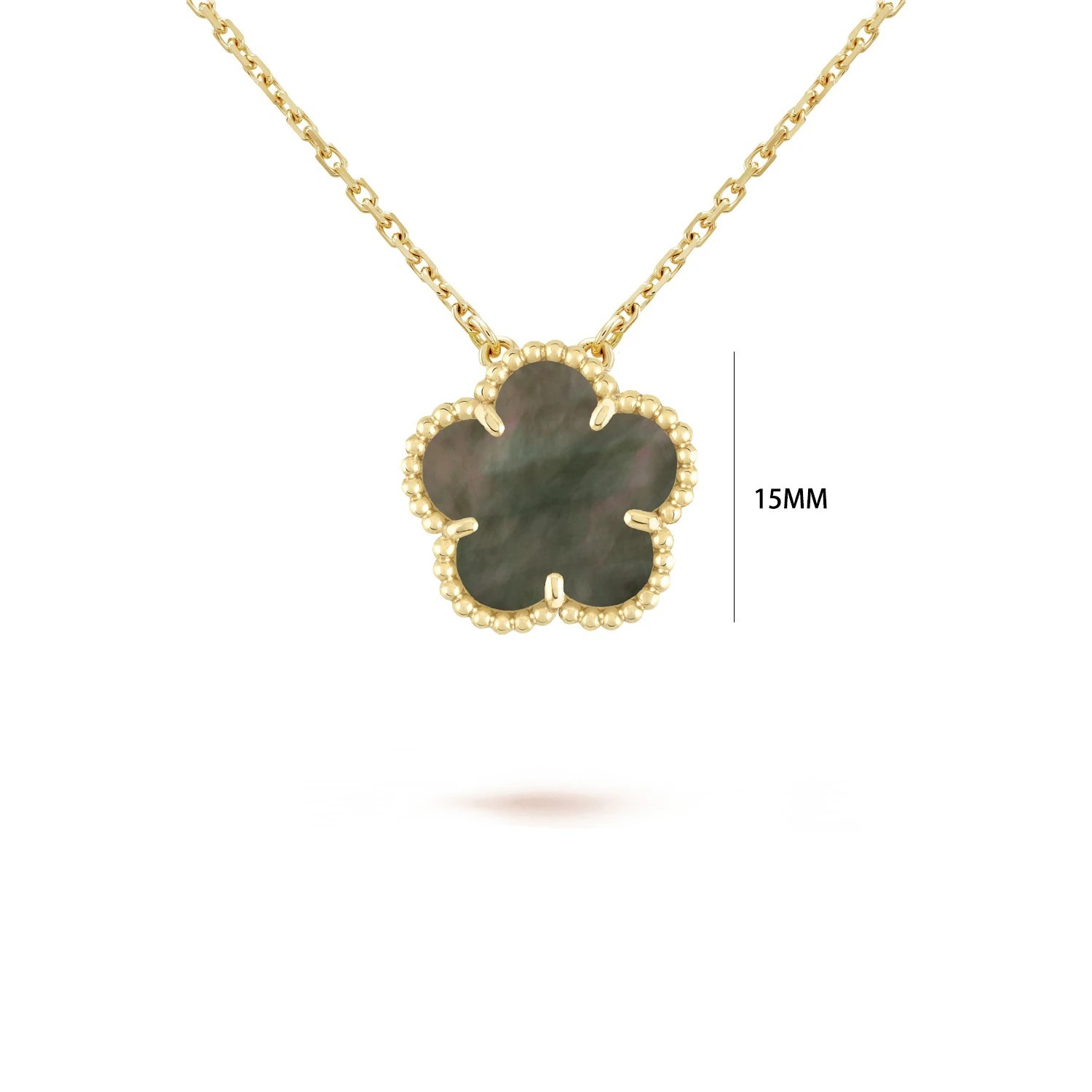 colors classic simple five-leaf flower pendant necklace natural stones clover