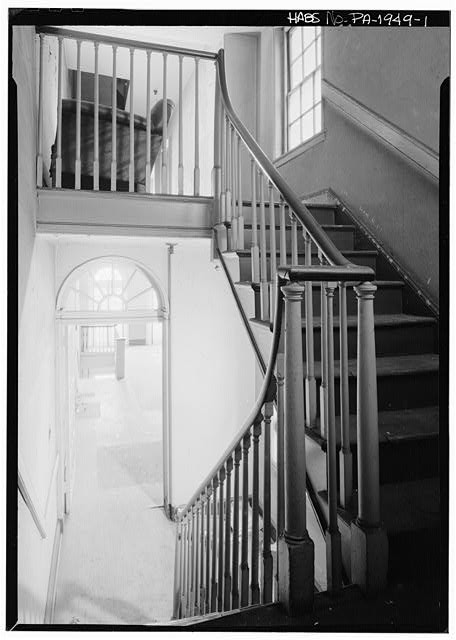 Photo:1900s Interior Staircase Landing Between Second and Third Floors