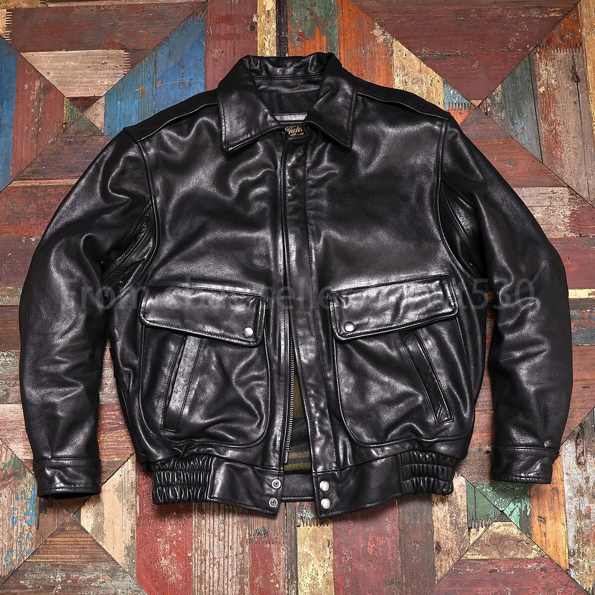 CLEARANCE Men's Black Genuine Lambskin Leather Bomber Jacket Vintage Coat