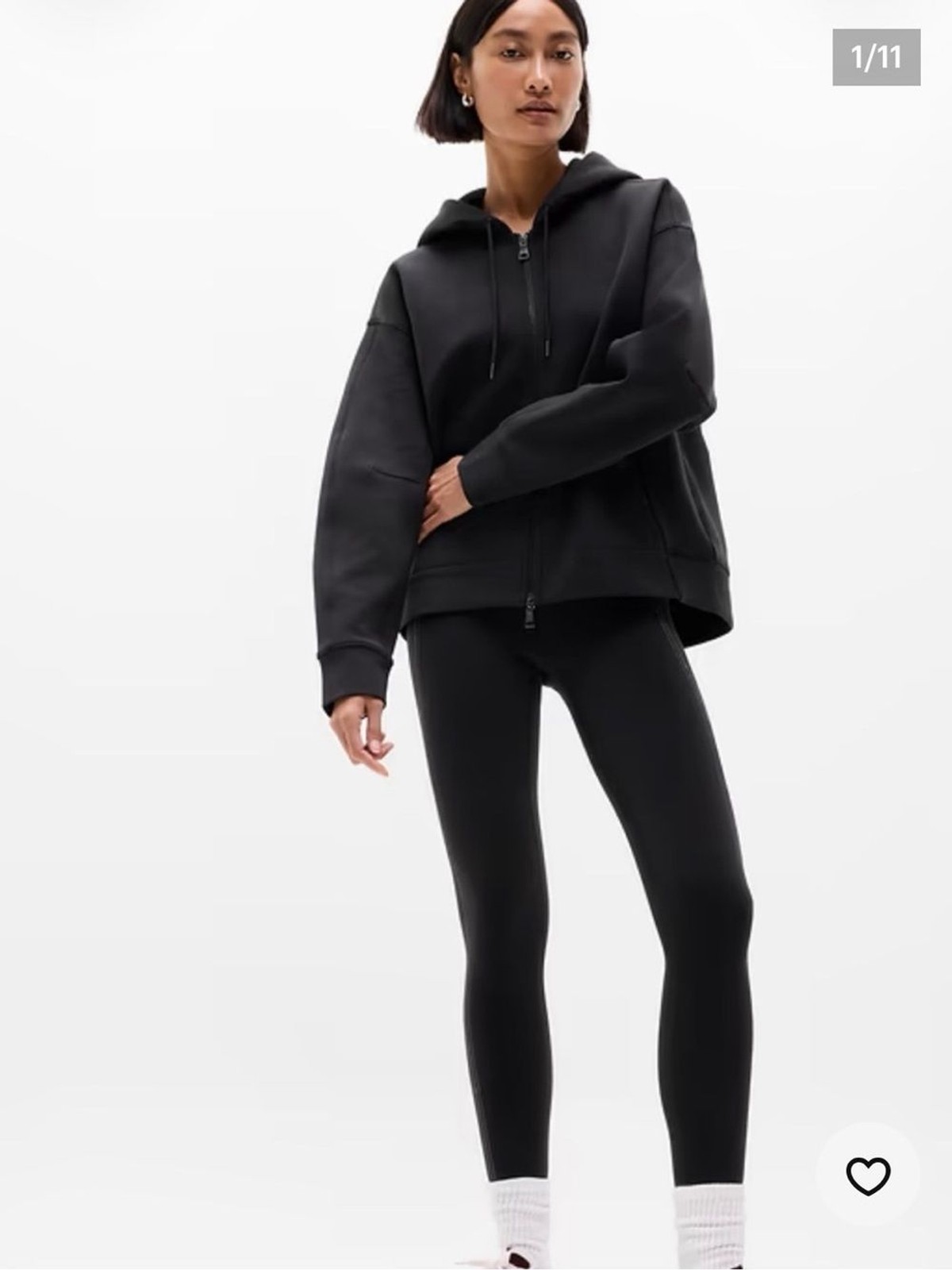 NWT Athleta Form Knit Full Zip Black Size Large