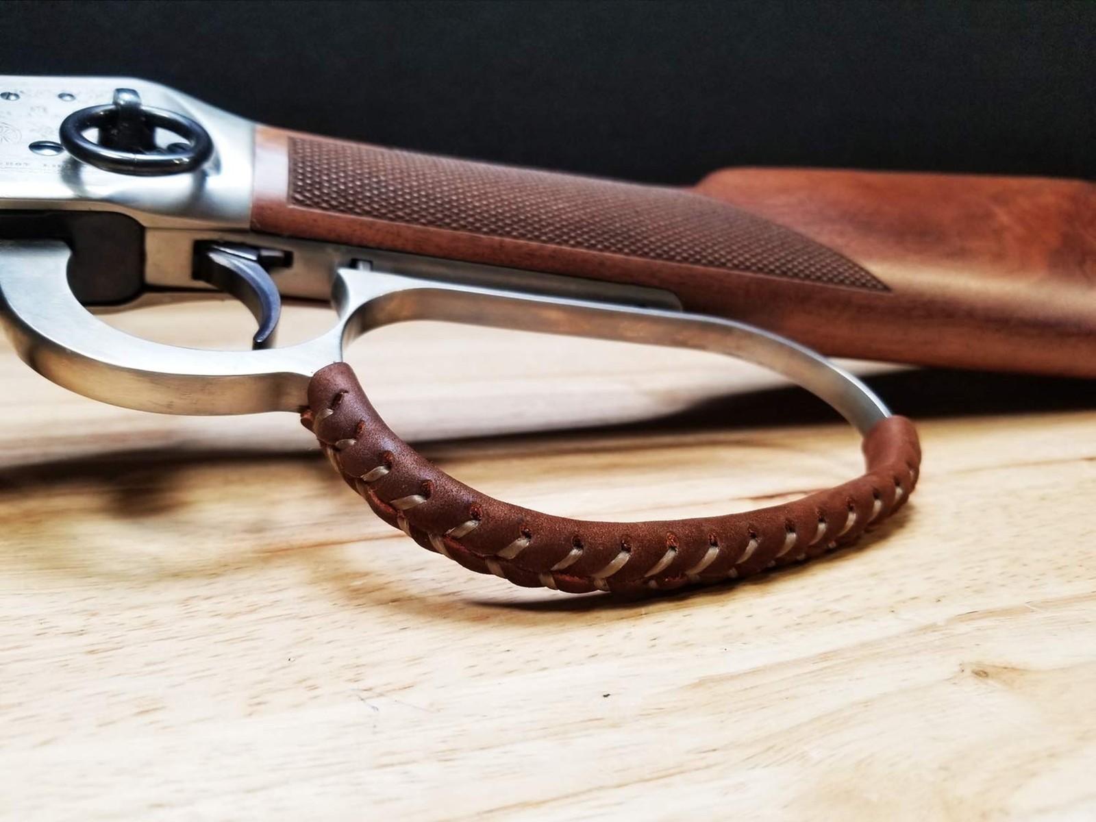 Handcrafted Large Loop Leather Lever Wrap Dark Brown/Black Handcrafted Large Loop Leather Lever Wrap Dark Brown/Black