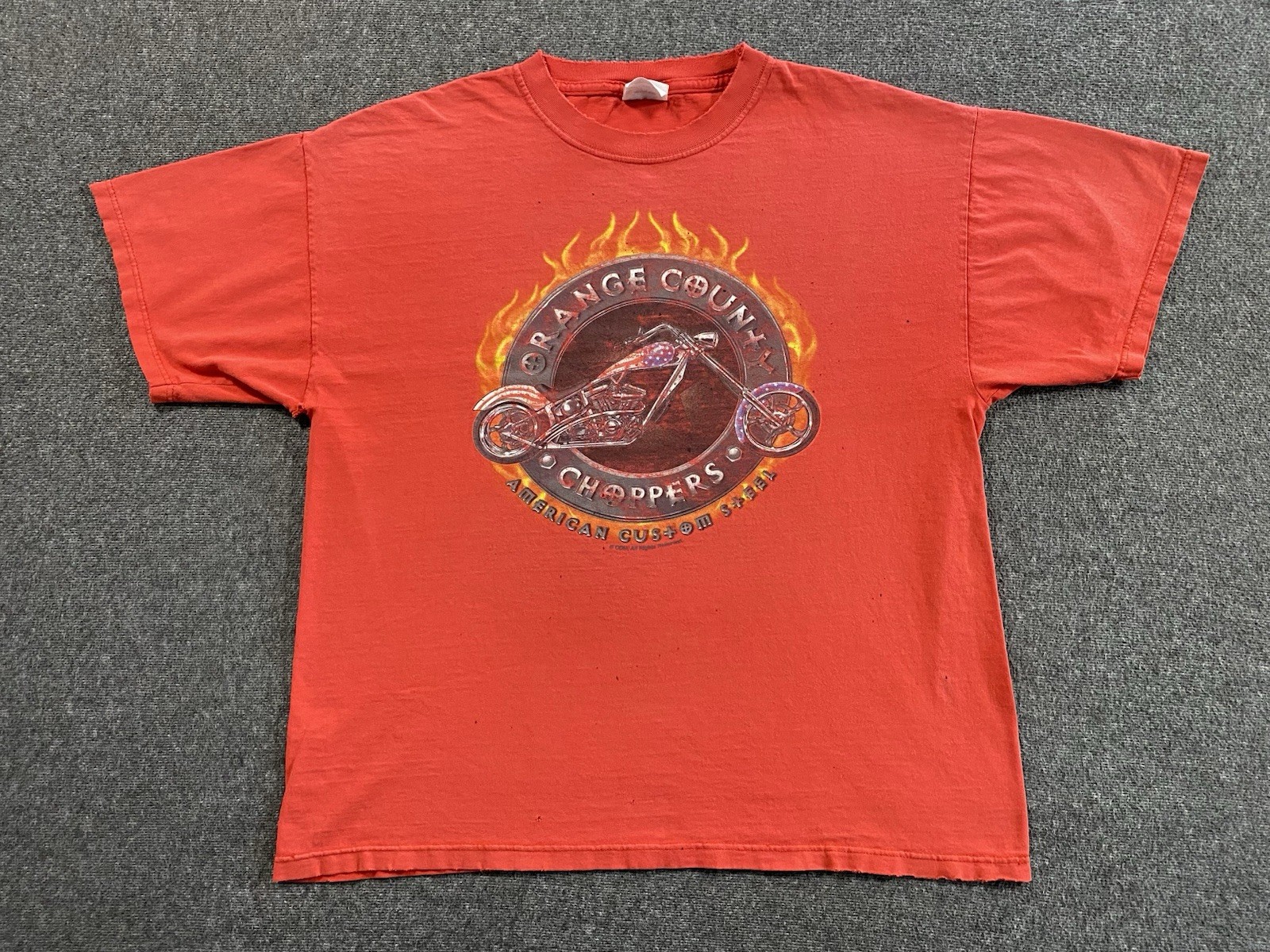 Vintage Orange County Choppers T-Shirt Mens XL Red Y2K Faded Distressed Grunge Vintage Orange County Choppers T-Shirt Mens XL Red Y2K Faded Distressed Grunge