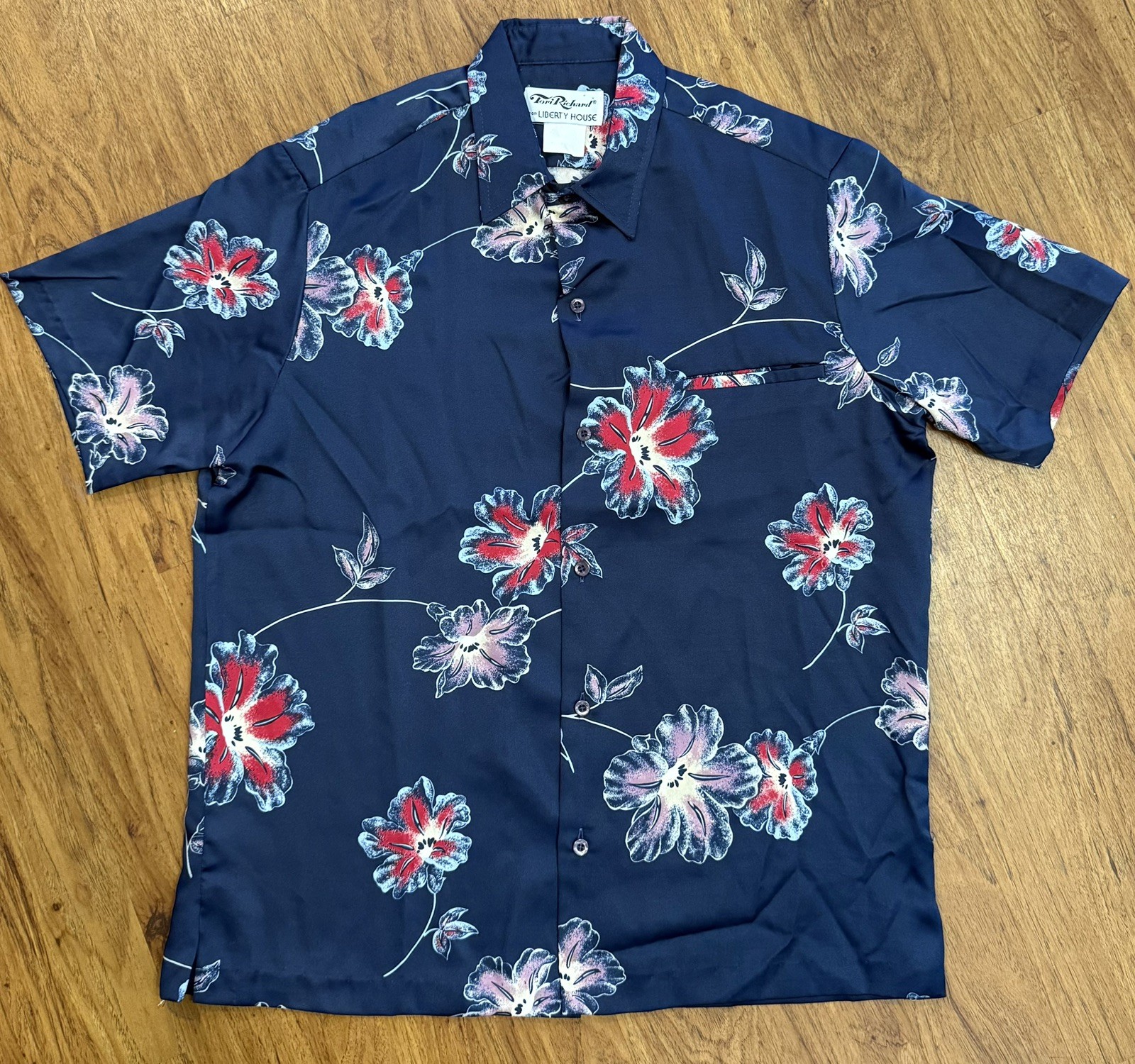Vintage 70s Tori Richard Liberty House Hawaiian aloha Shirt Floral surf USA blue Vintage 70s Tori Richard Liberty House Hawaiian aloha Shirt Floral surf USA blue