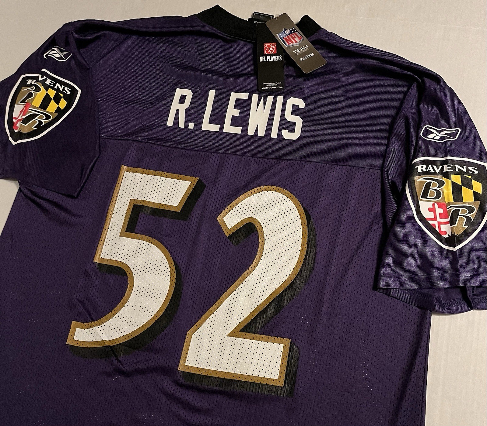 NWT Vintage Reebok Ray Lewis Baltimore Ravens #52 NFL Purple Home Jersey LARGE NWT Vintage Reebok Ray Lewis Baltimore Ravens #52 NFL Purple Home Jersey LARGE