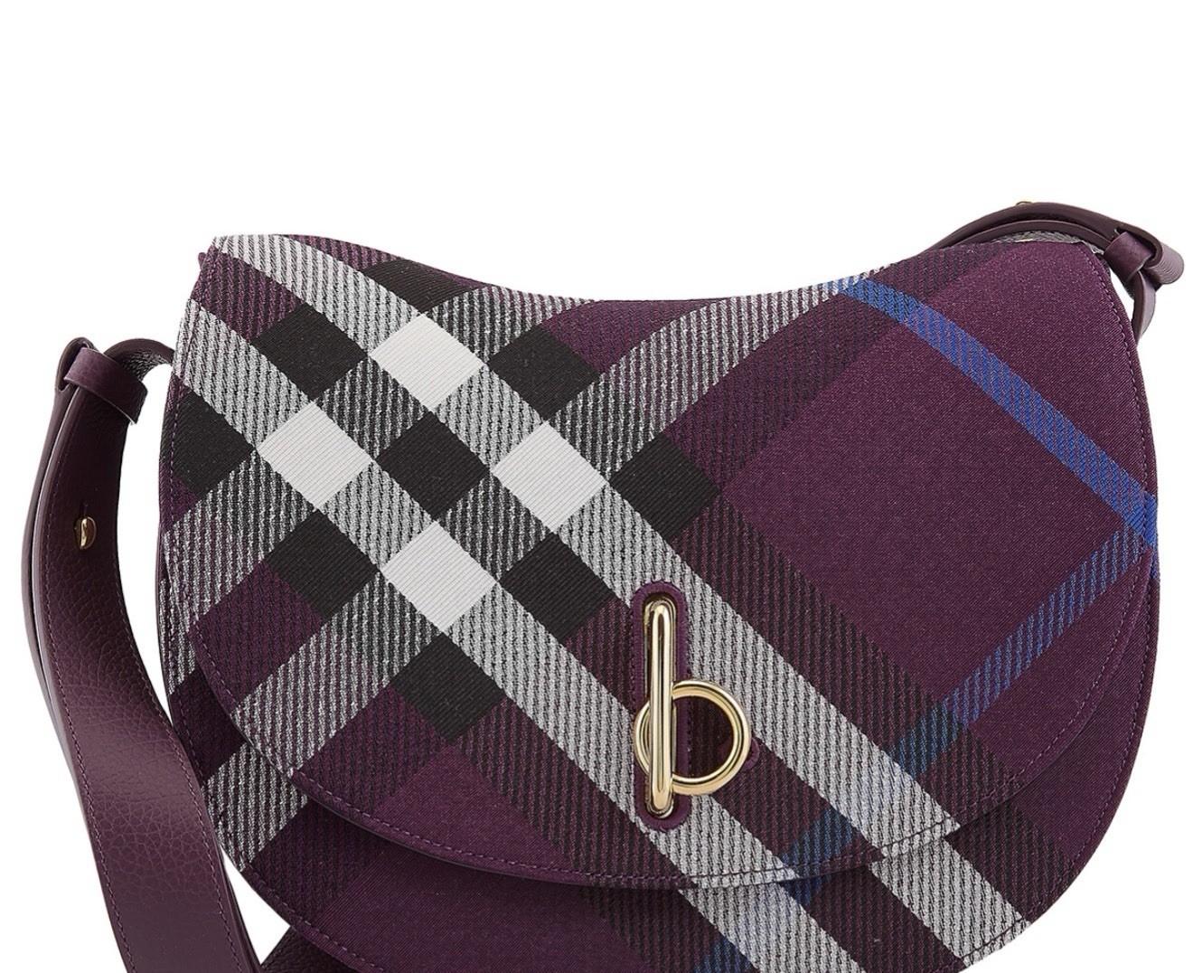 Burberry Mini Pansy Check Crossbody Buckle, Gold Hardware