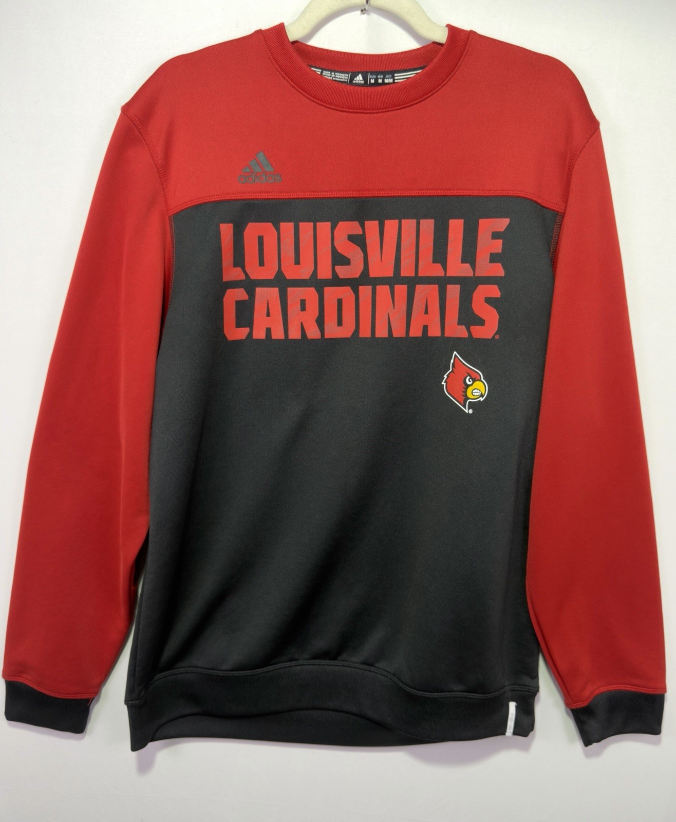 Adidas Louisville Cardinals Sweatshirt Mens M Red Black NCAA Crewneck UofL EUC