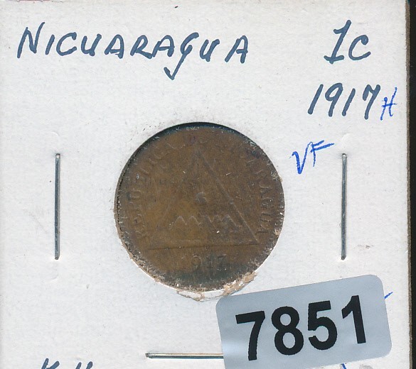 NICARAGUA - 1  CENTAVO - 1917-H - #7851