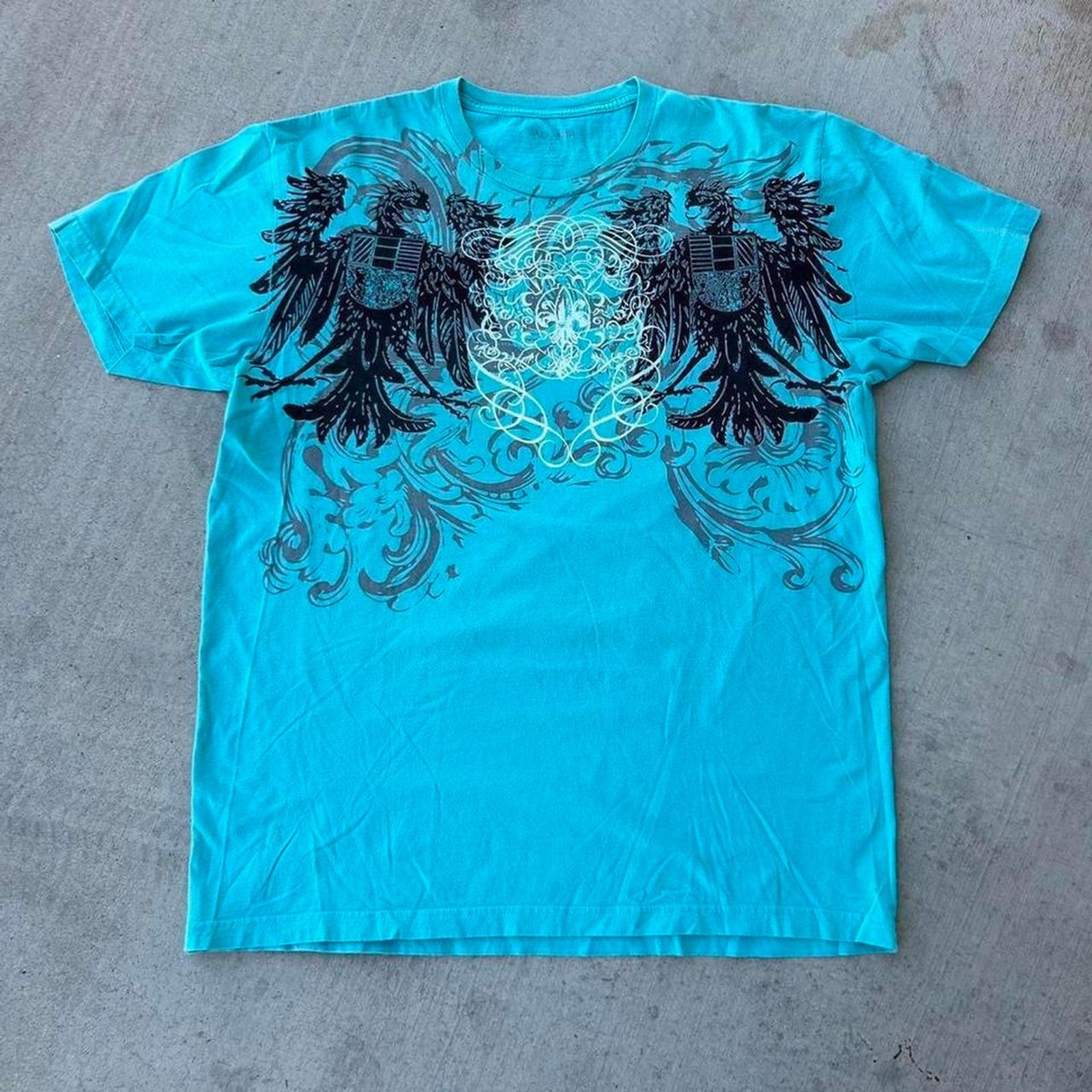 Y2K Turquoise Eagle Graphic T-Shirt Y2K Turquoise Eagle Graphic T-Shirt