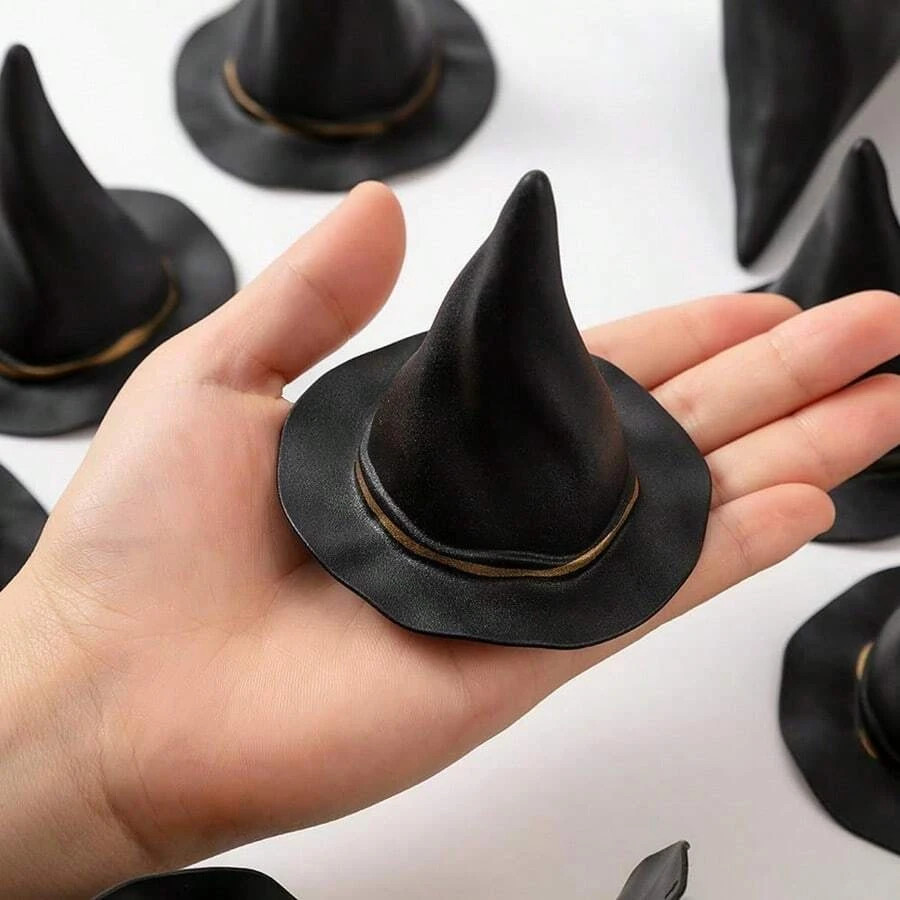 10pcs Mini Black Witch Hats Halloween DIY Craft Party Decorations 10pcs Mini Black Witch Hats Halloween DIY Craft Party Decorations