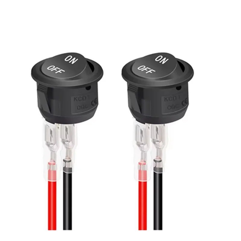 AOKIN 12V Round Rocker Switch SPST 2 Pin On/Off 20A 12V DC 10A 125V AC for Car