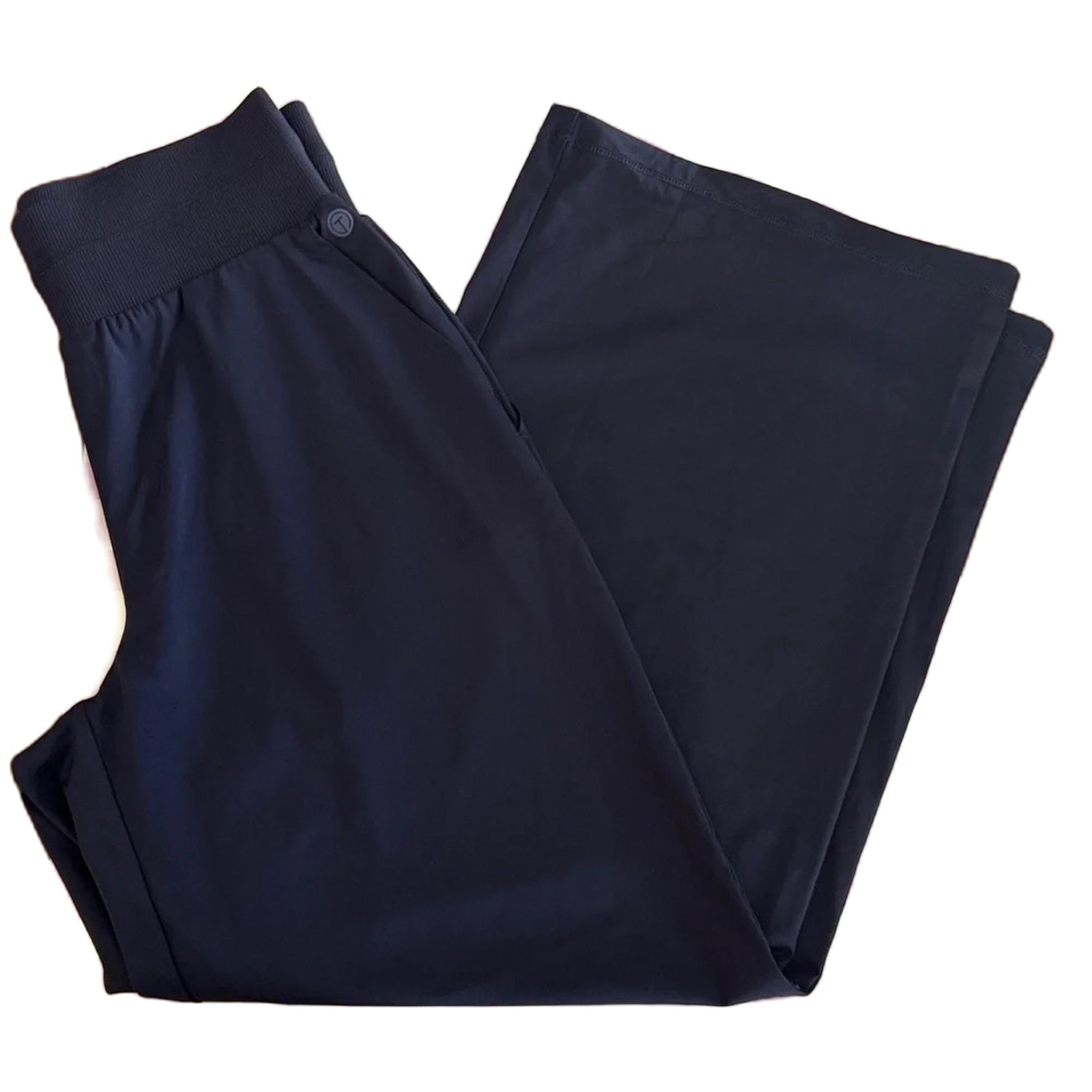 T by Talbots Wide Leg Pull On Pants Navy Blue Nylon Spandex Women\'s Size S T by Talbots Wide Leg Pull On Pants Navy Blue Nylon Spandex Women\'s Size S