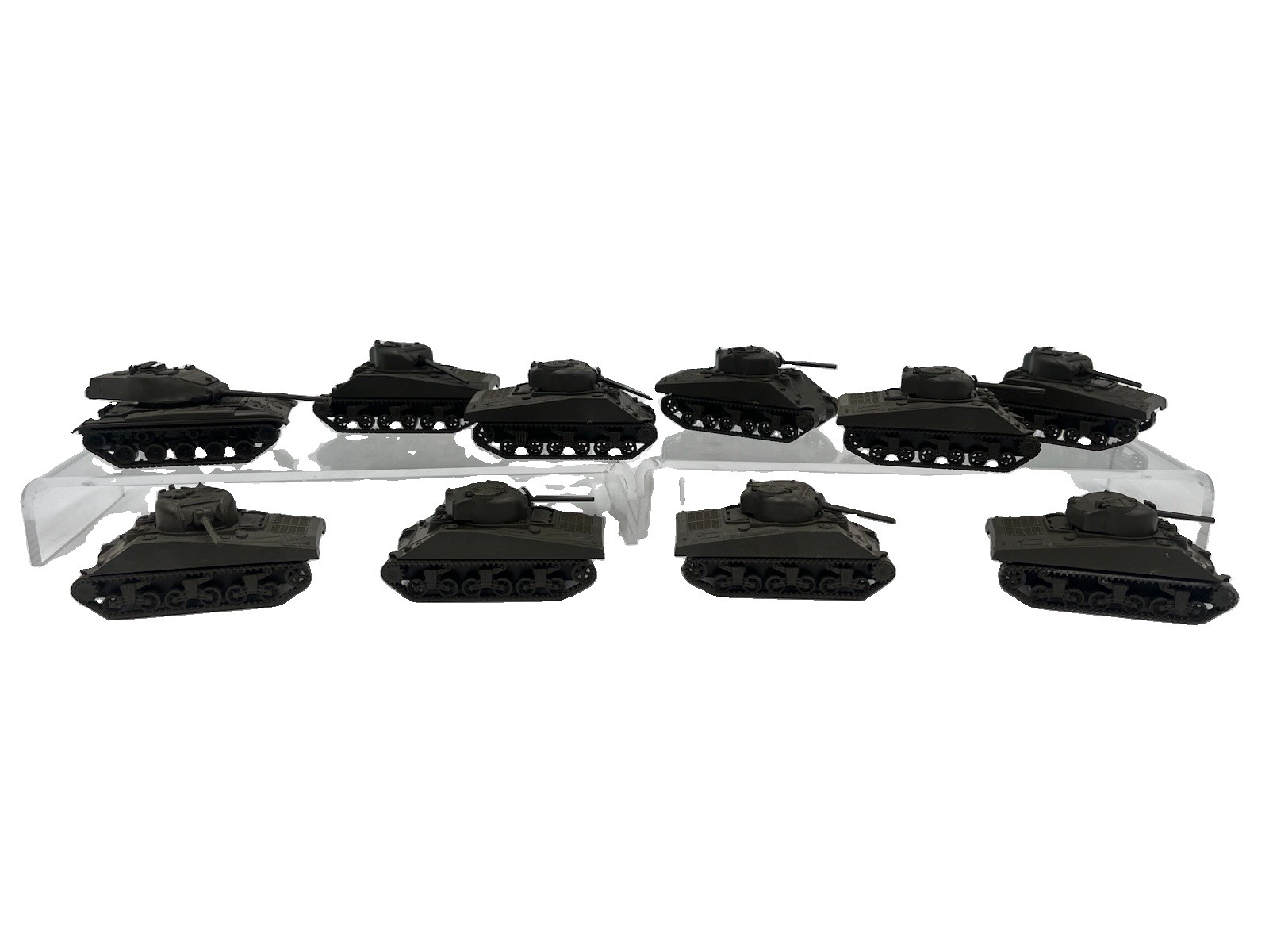 Vintage Roco Minitanks DBGM HO Scale US M4 Sherman Tank Lot of 10