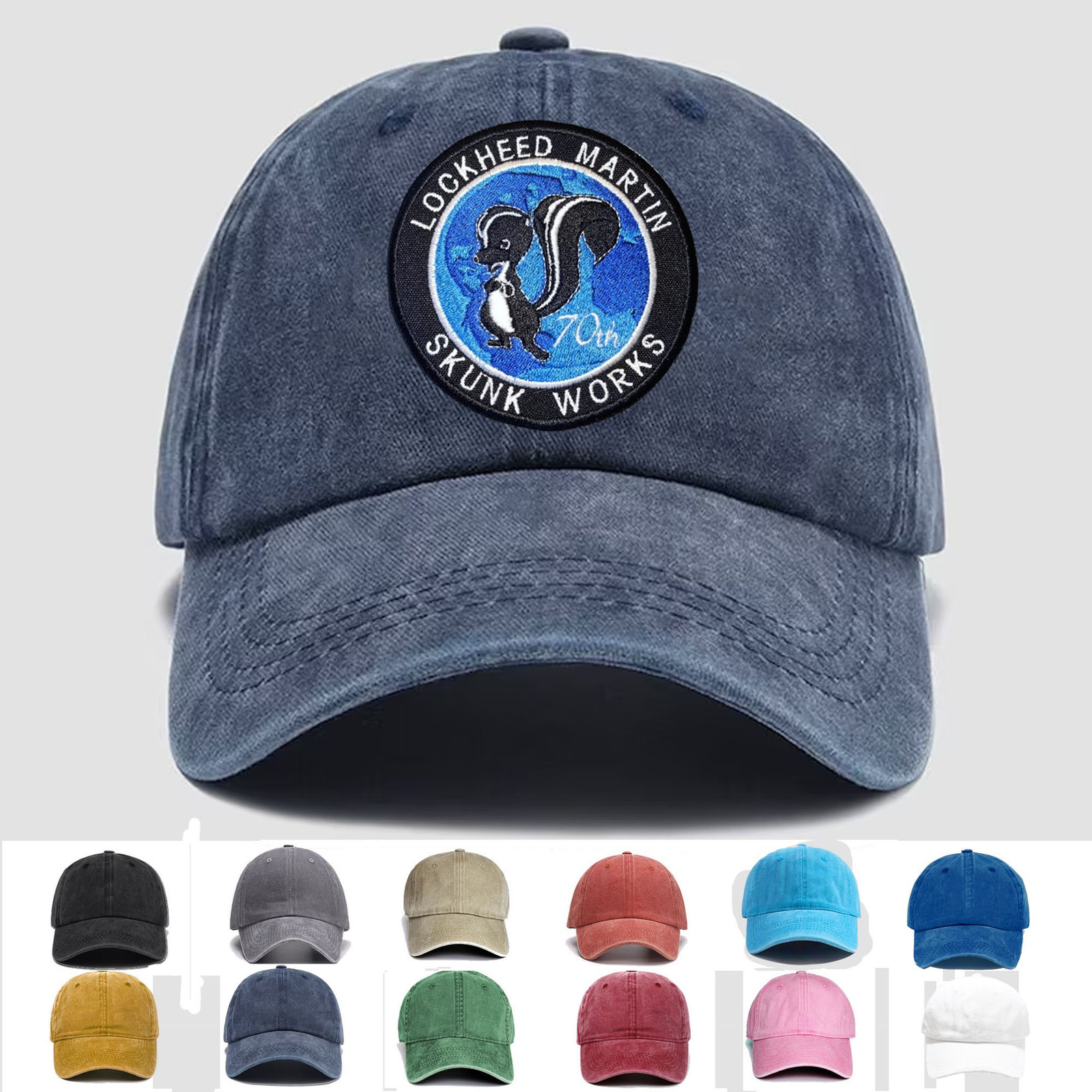 Custom Embroidered Hat USAF Lockheed-Martin Skunk Works 70th Anniversary, Gift Custom Embroidered Hat USAF Lockheed-Martin Skunk Works 70th Anniversary, Gift