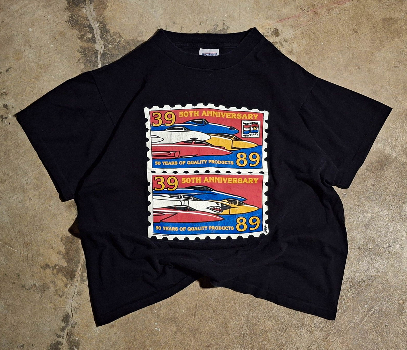 Vtg 1989 Hazelwood McDonnell Douglas 50th Anniversary Men\'s M Tee Made In USA Vtg 1989 Hazelwood McDonnell Douglas 50th Anniversary Men\'s M Tee Made In USA
