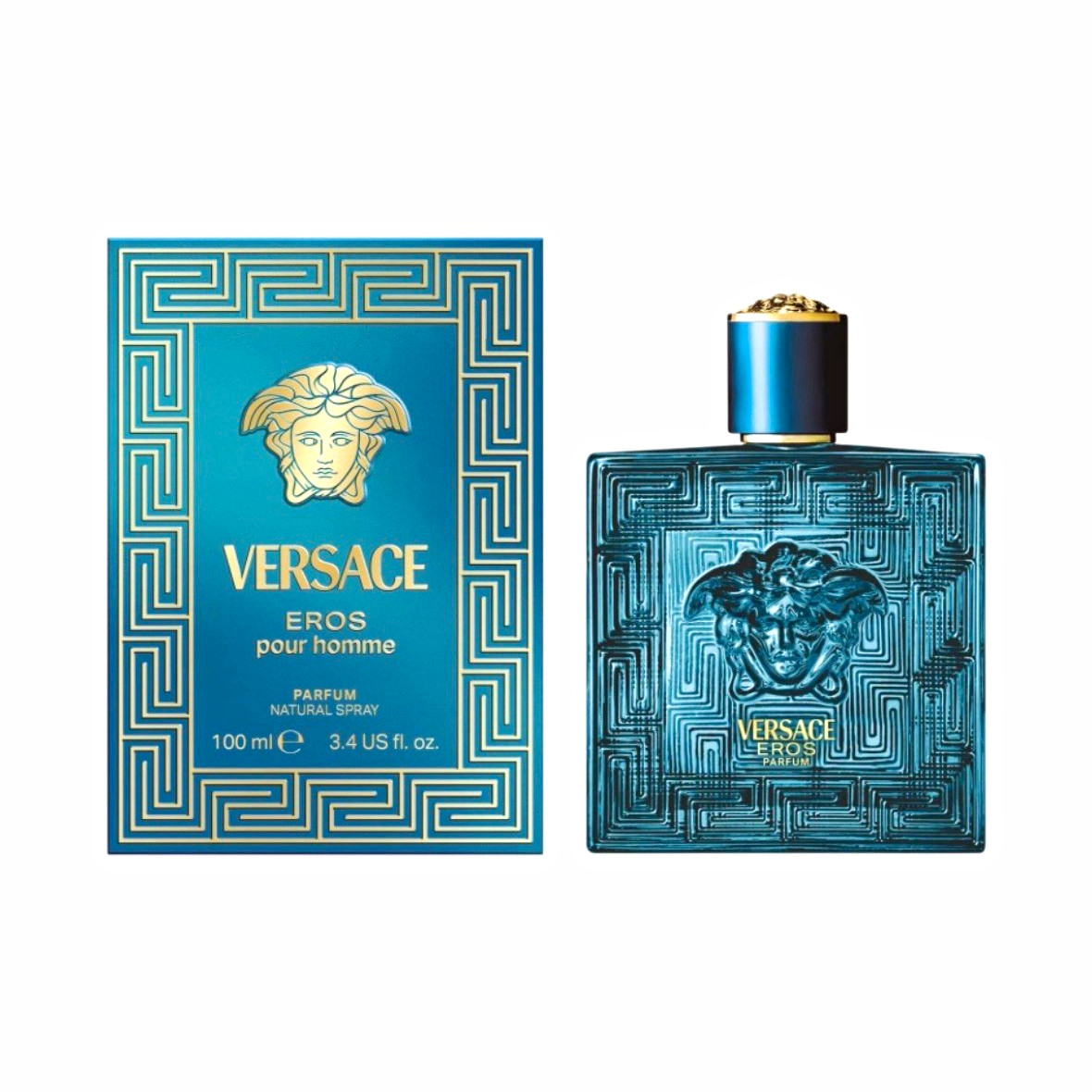 Versace Eros Pour Homme Parfum Spray Regular Size 3.4 fl oz / 100 ml Versace Eros Pour Homme Parfum Spray Regular Size 3.4 fl oz / 100 ml