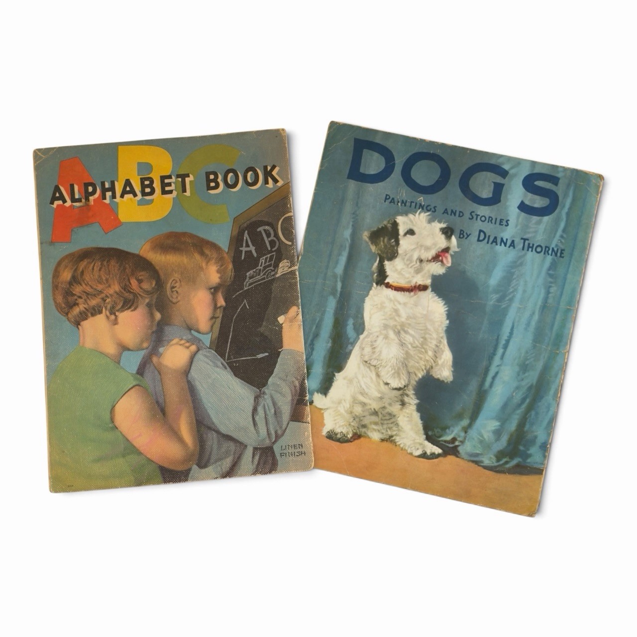 Vintage 1930s Children’s Books Lot of 2 Alphabet Book & Dogs Diana Thorne