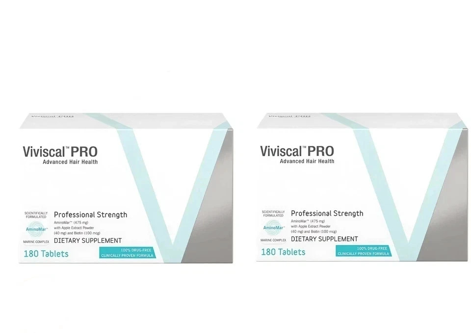 2 Pack of VIVISCAL PRO - Professional Hair Growth Tablets 180 Exp. 12/2027