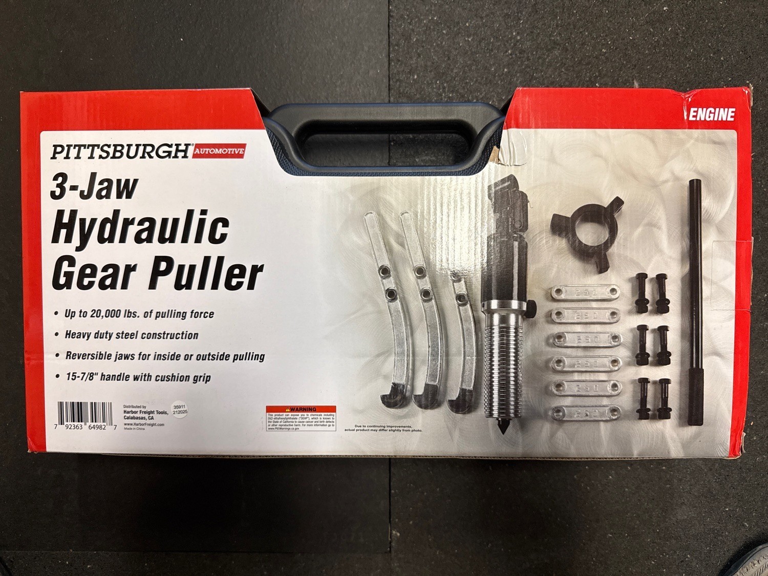 PITTSBURGH 10 Ton 3-Jaw Hydraulic Gear Puller - New