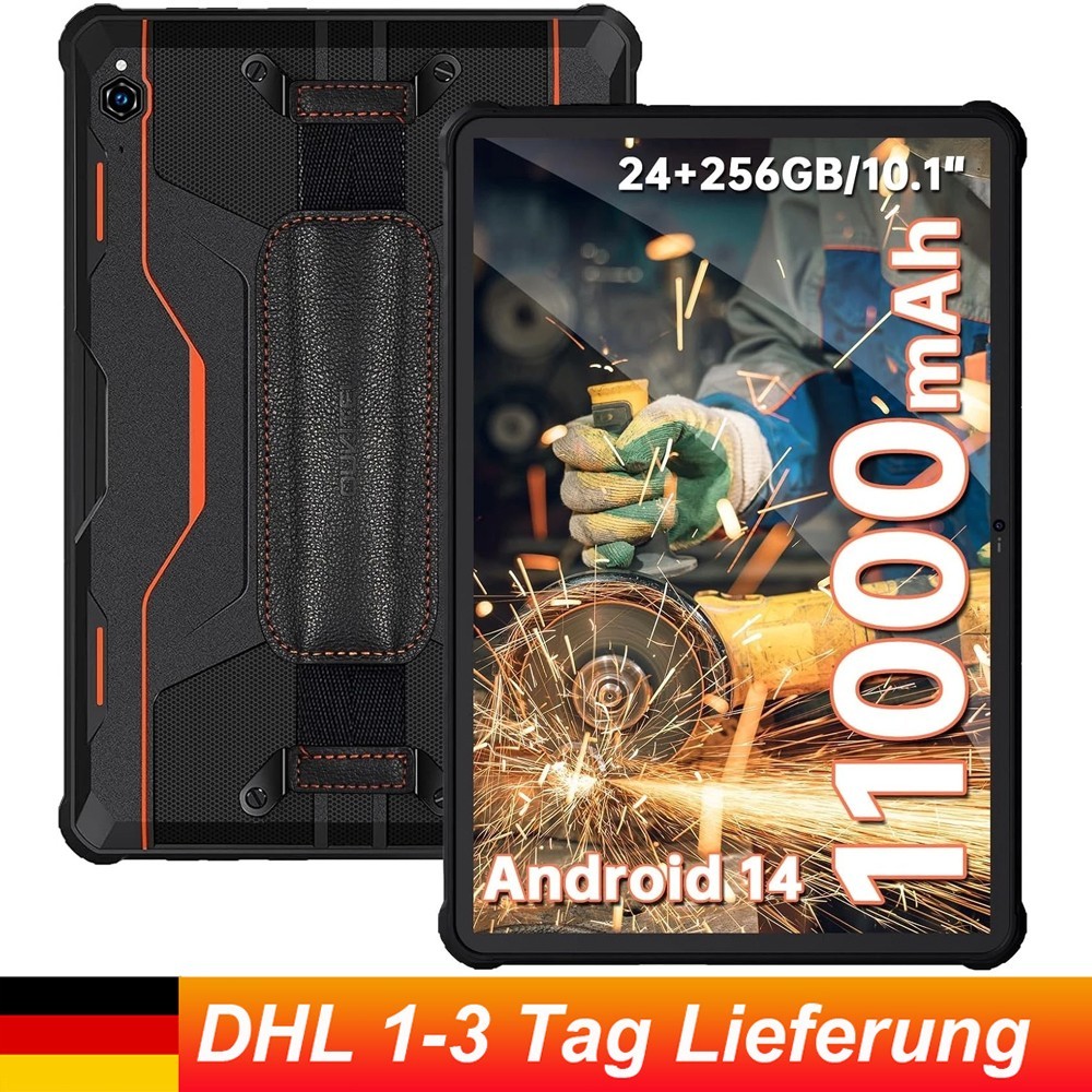 OUKITEL RT9 Outdoor Tablet 24GB+256GB Android 14 11000mAh Octa Core Waterproof