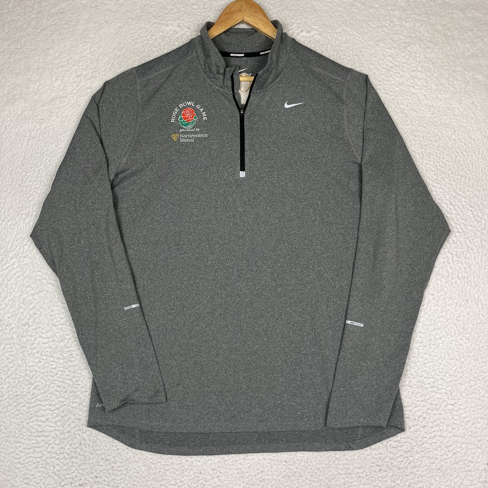 Nike 1/4 Sweatshirt Men Large Grey CFP College Football Playoff Rose Bowl DriFit Nike 1/4 Sweatshirt Men Large Grey CFP College Football Playoff Rose Bowl DriFit
