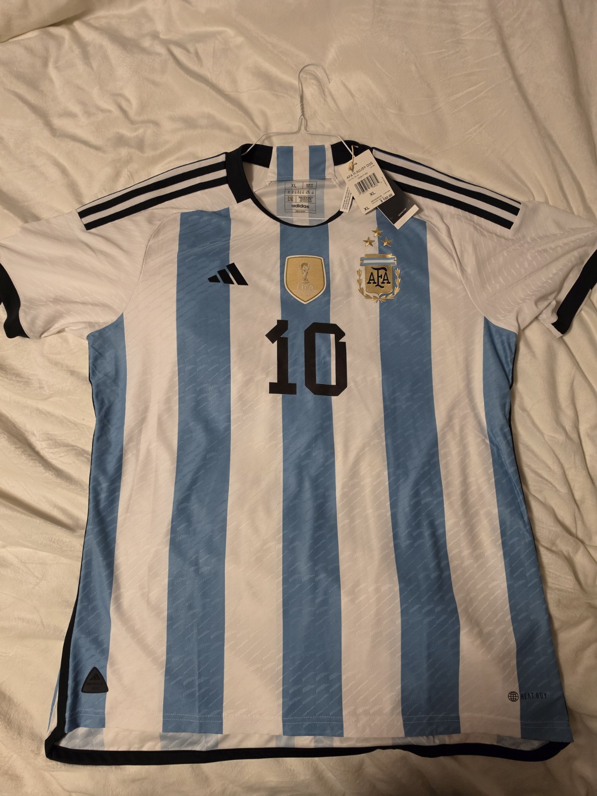 Adidas 2022/23 Argentina Authentic Home 3 Star Jersey #10 Messi Size XL Qatar Adidas 2022/23 Argentina Authentic Home 3 Star Jersey #10 Messi Size XL Qatar
