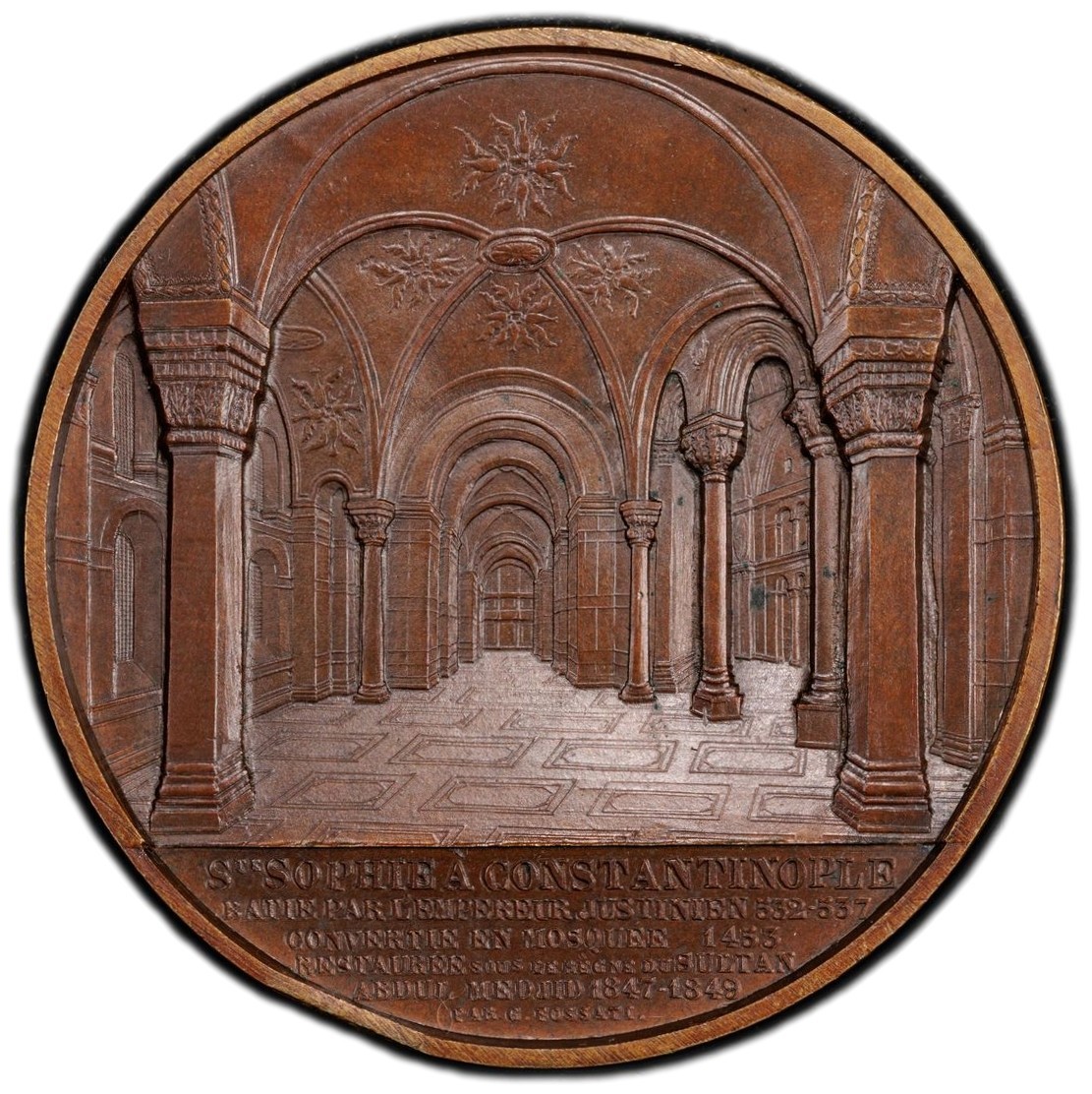 OTTOMAN TURKEY Constantinople Hagia Sophia 1858 bronze Medal Architecture Wiener OTTOMAN TURKEY Constantinople Hagia Sophia 1858 bronze Medal Architecture Wiener