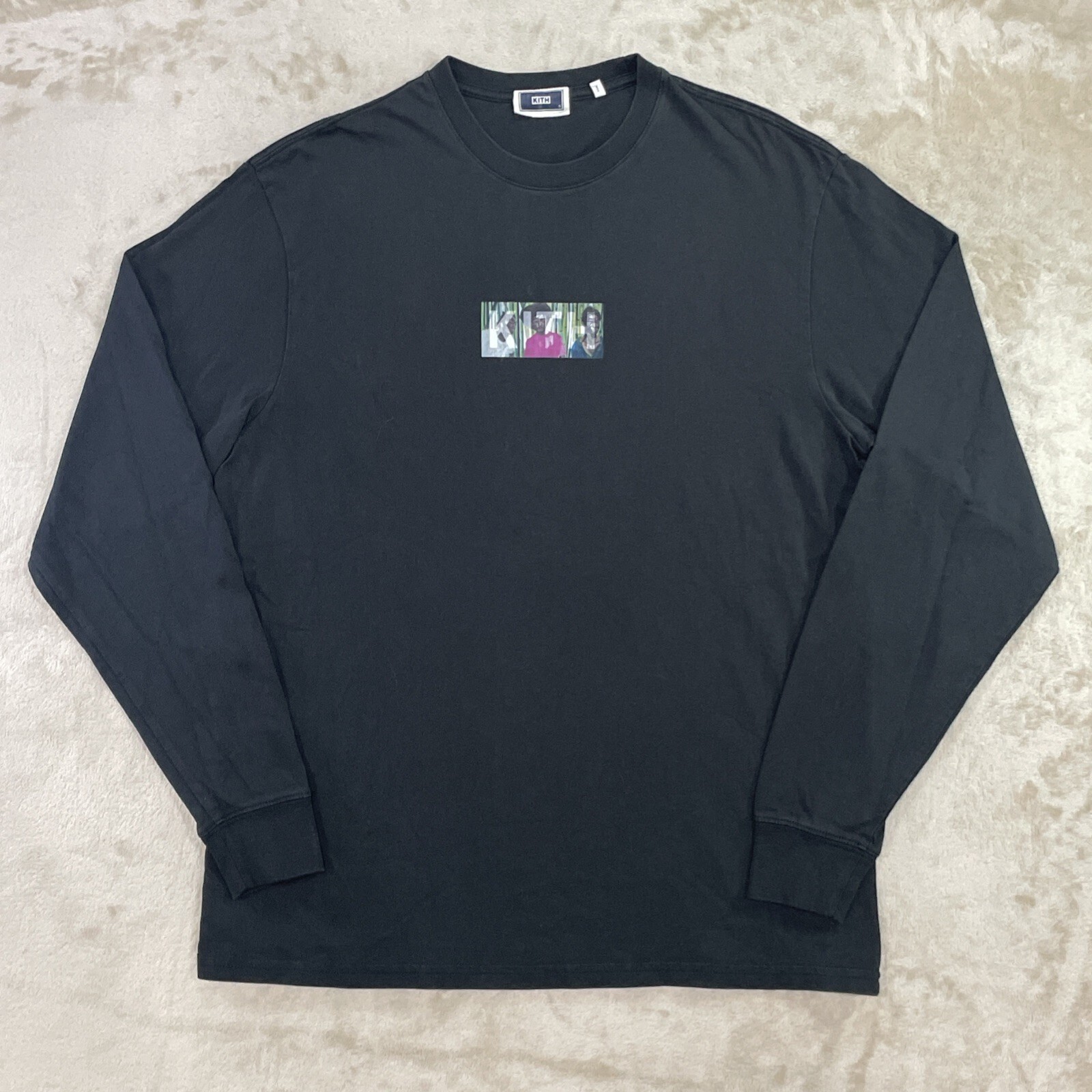 KITH For Marcus Brutus Classic Logo Long-Sleeve Tee \'Black\' Mens S Excellent KITH For Marcus Brutus Classic Logo Long-Sleeve Tee \'Black\' Mens S Excellent