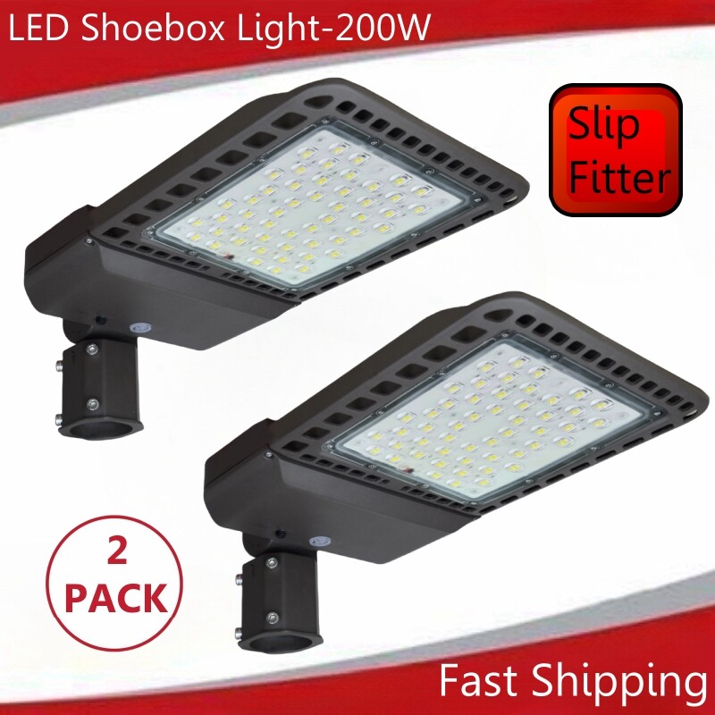 2PACK LED Parking Lot Light 200W Outdoor Street Area Light Fixture Commercial