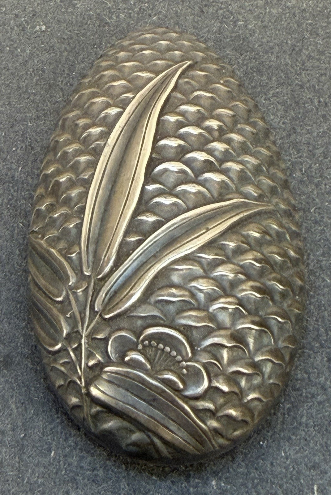 Japanese Taisho Silver Bonbonniere Imperial Marriage Two Mons Signed