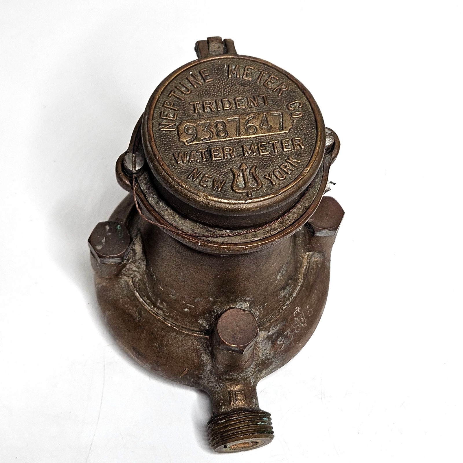 Antique Neptune Meter Co Trident Water Meter New York Brass Complete With Dial Antique Neptune Meter Co Trident Water Meter New York Brass Complete With Dial